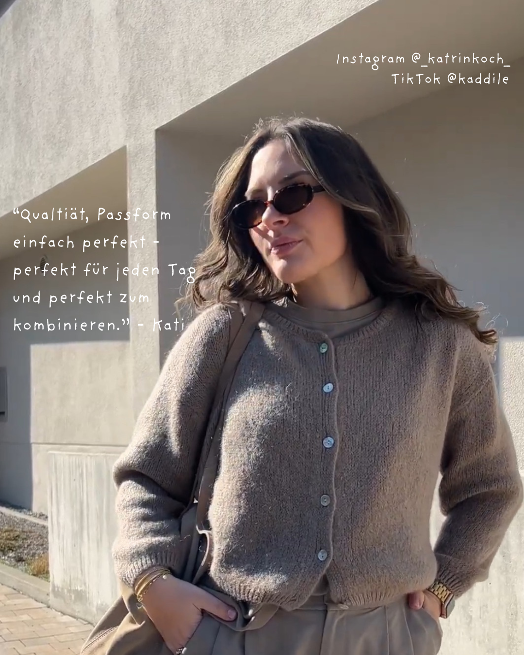 Kurze Mohair Strickjacke mit Rundhals