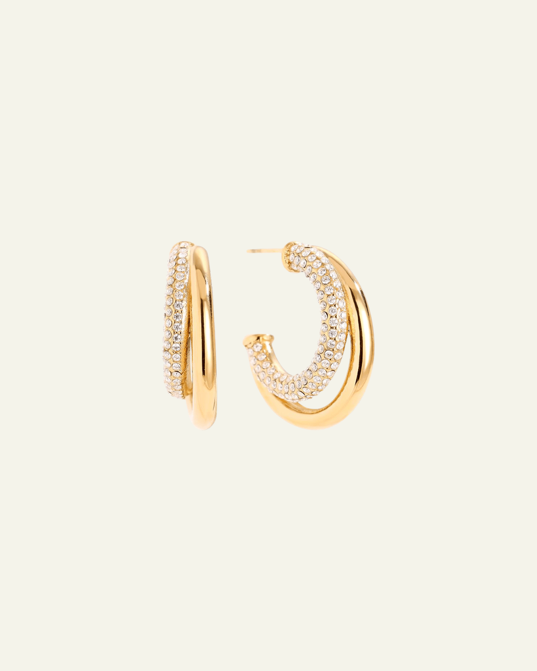 35mm Fine Diamond Hoop Ohrringe in Gold - Switch - Fashion