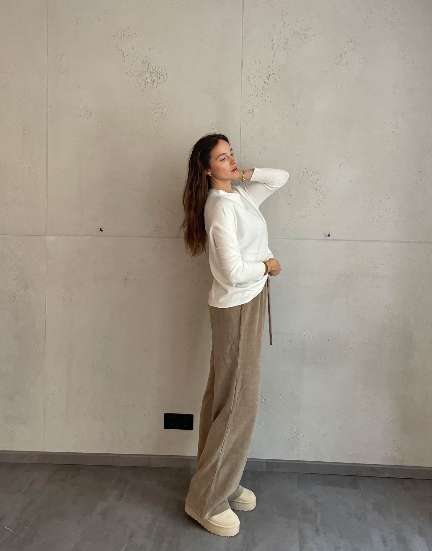 Cordhose mit weitem Bein