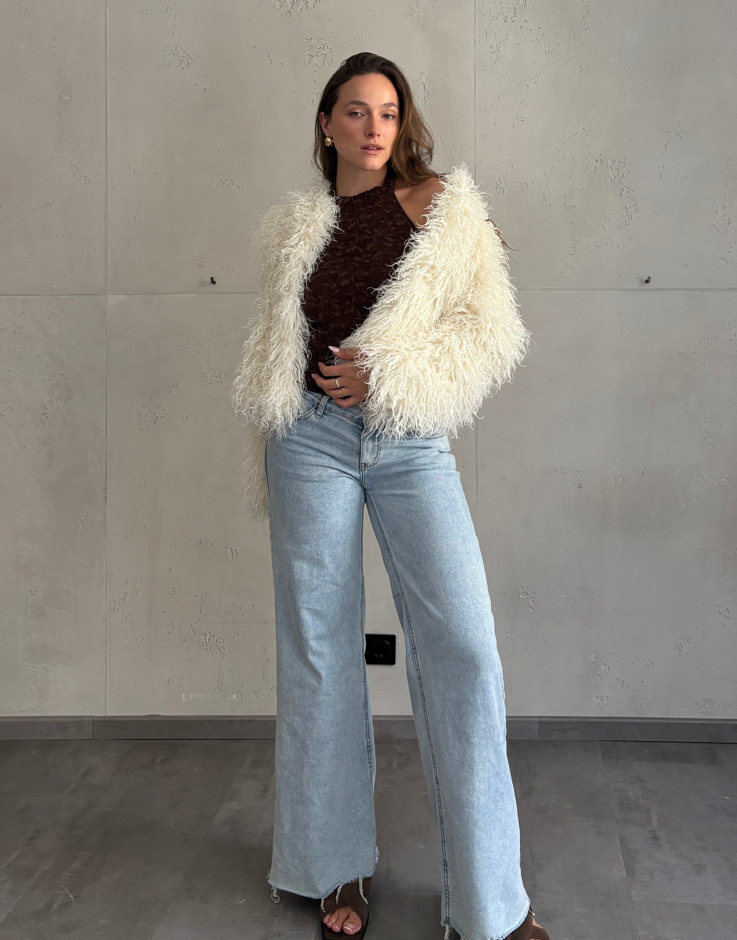 Fluffy Felljacke – kurz geschnittene Kunstfelljacke