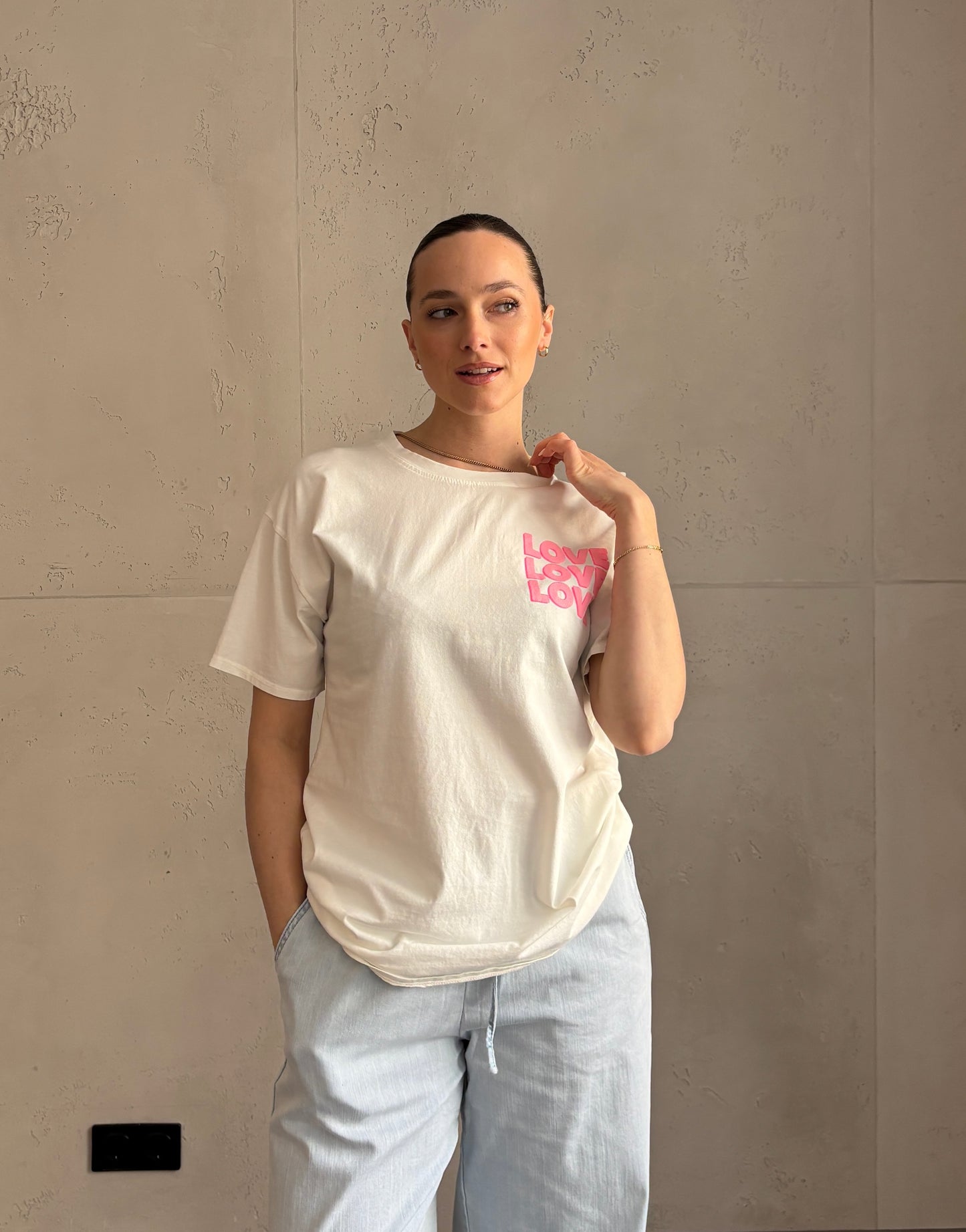 T-Shirt mit Love Print