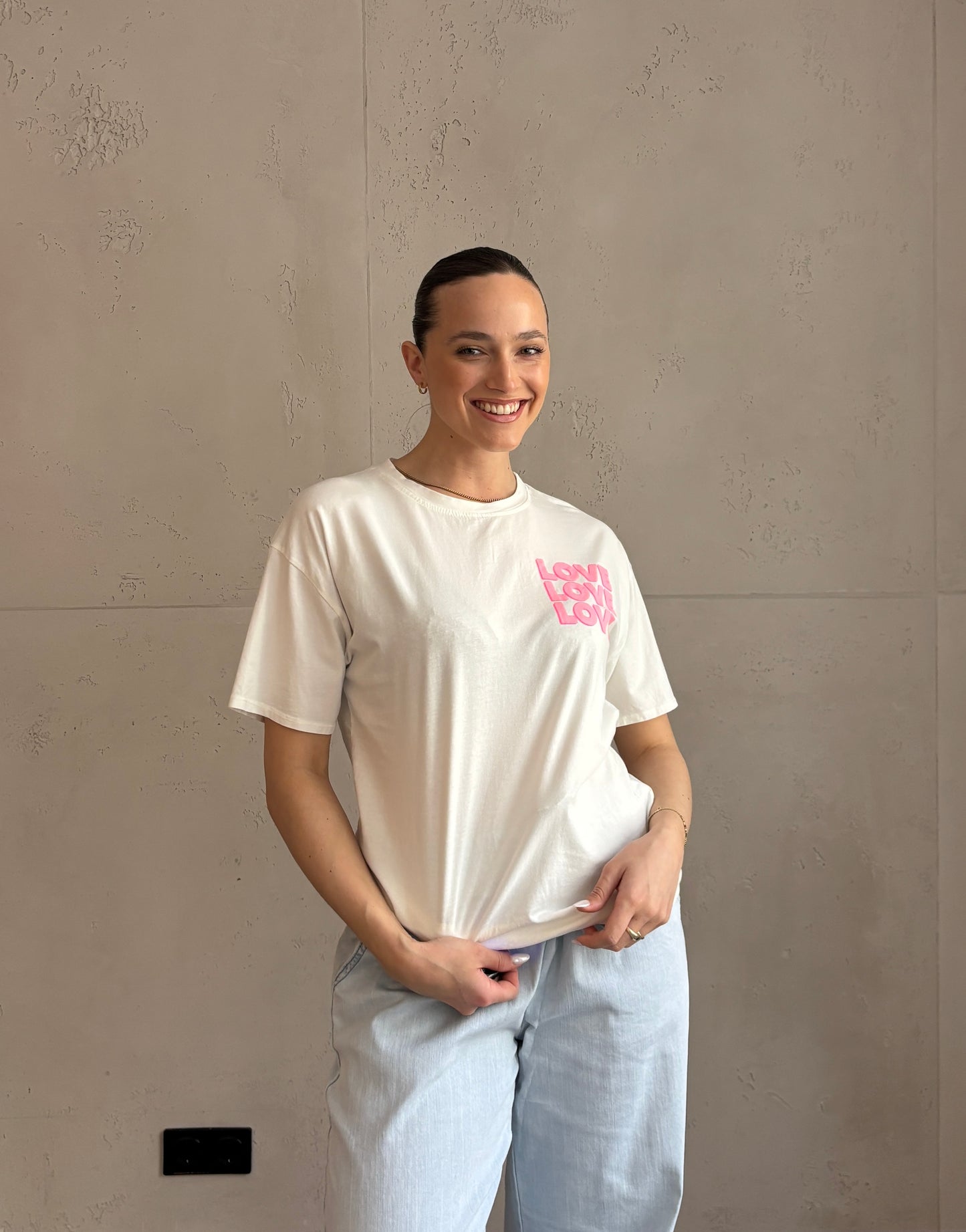 T-Shirt mit Love Print