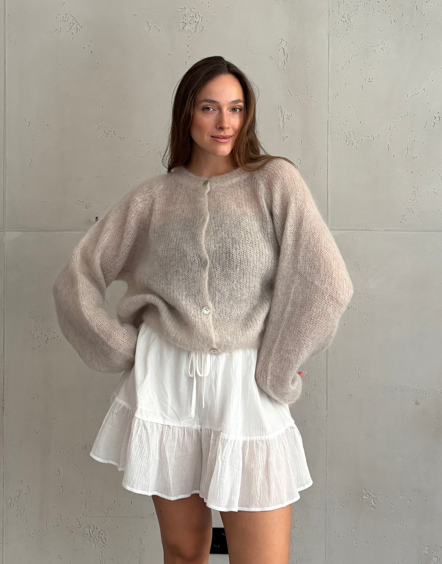 80% Mohair Strickjacke