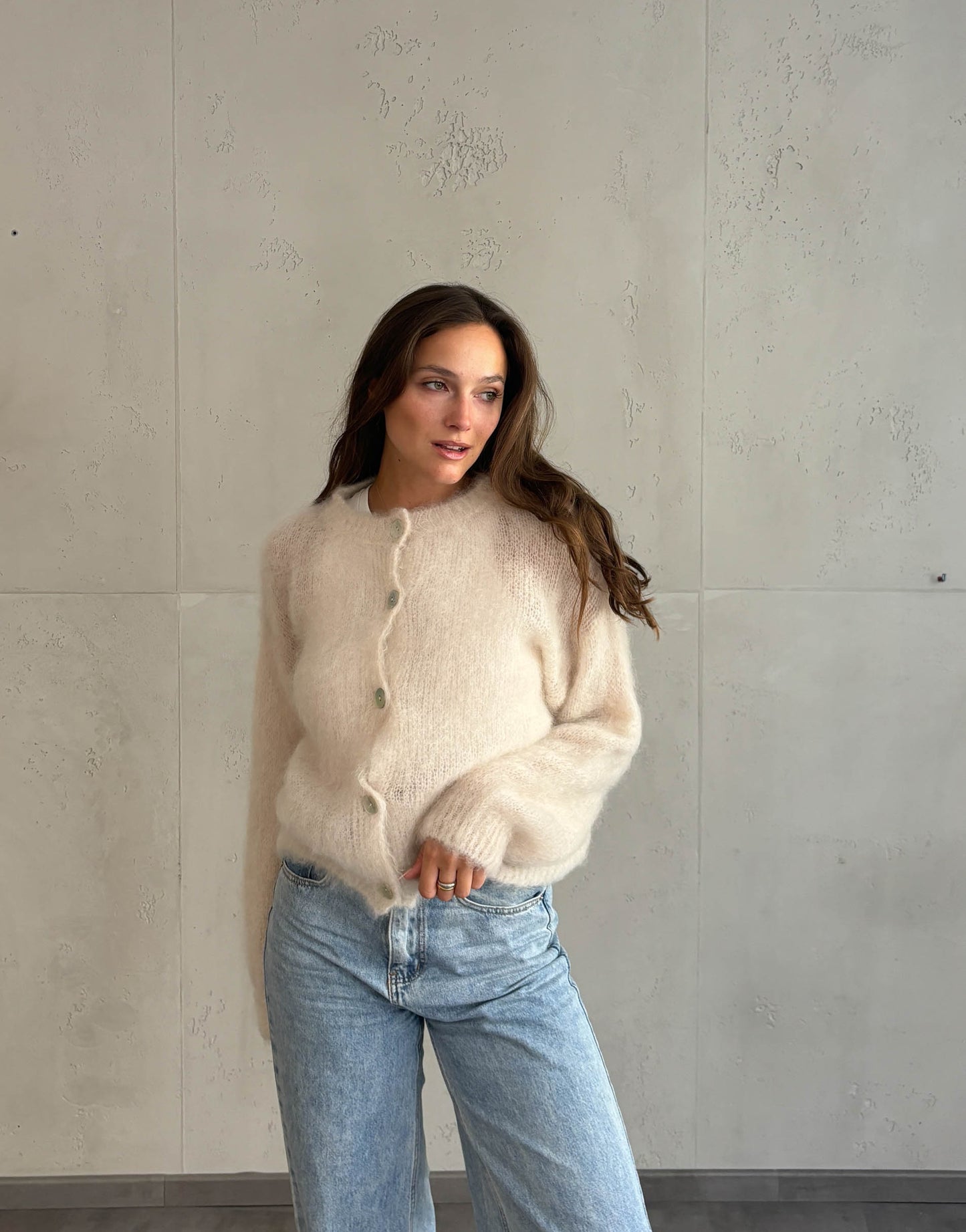 Kid Mohair Strickjacke