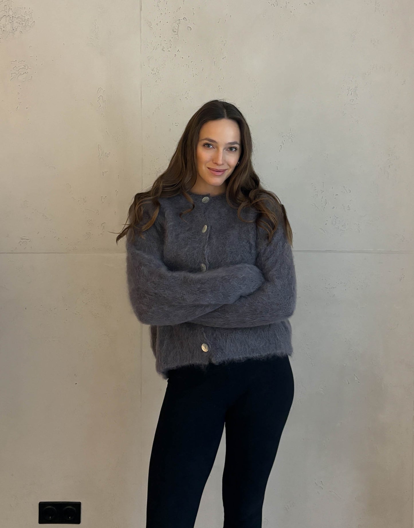 Kid Mohair Strickjacke
