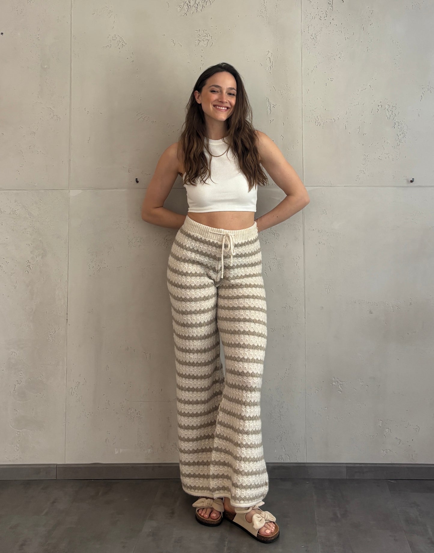 Strickhose mit Streifen aus Wolle