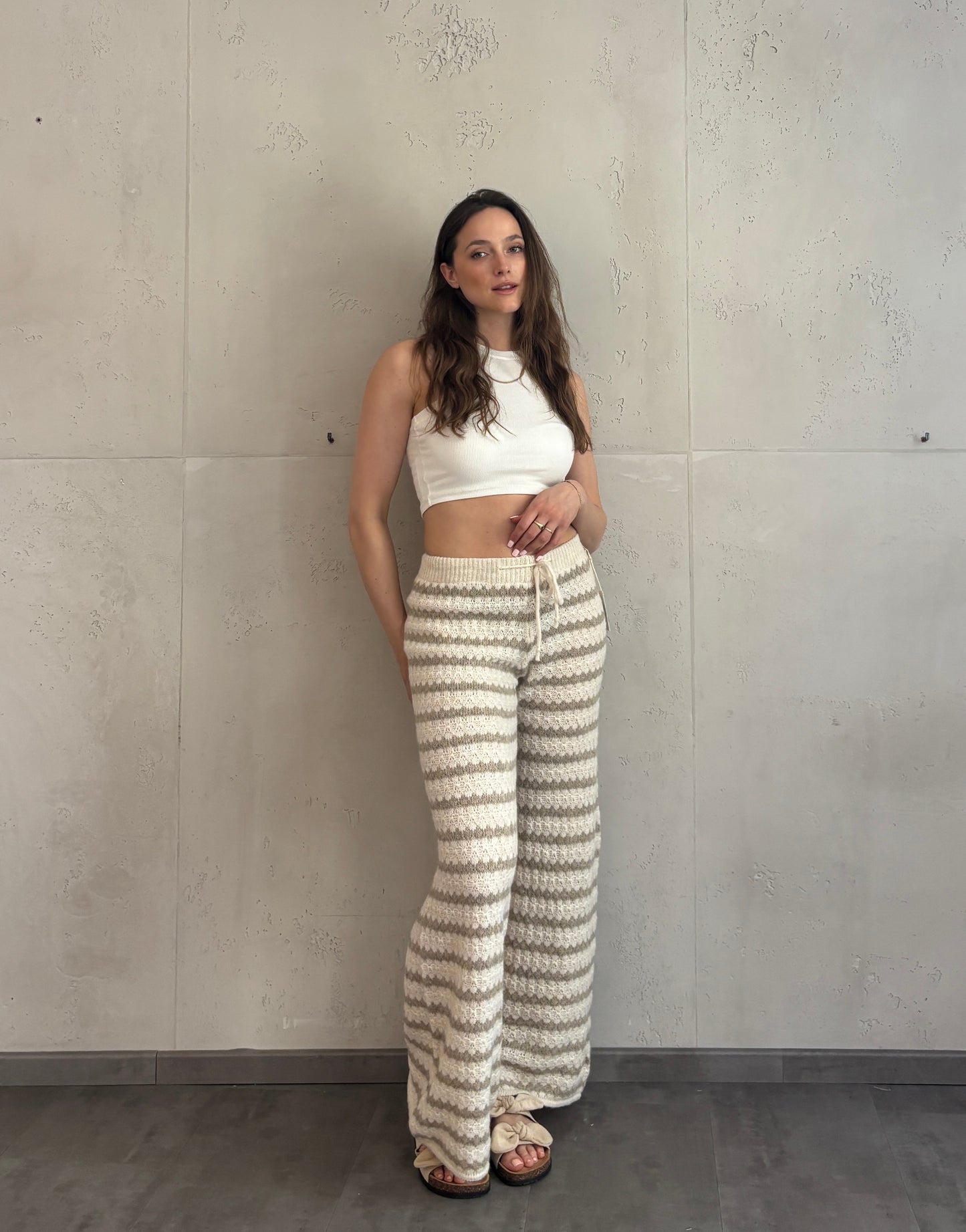 Strickhose mit Streifen aus Wolle