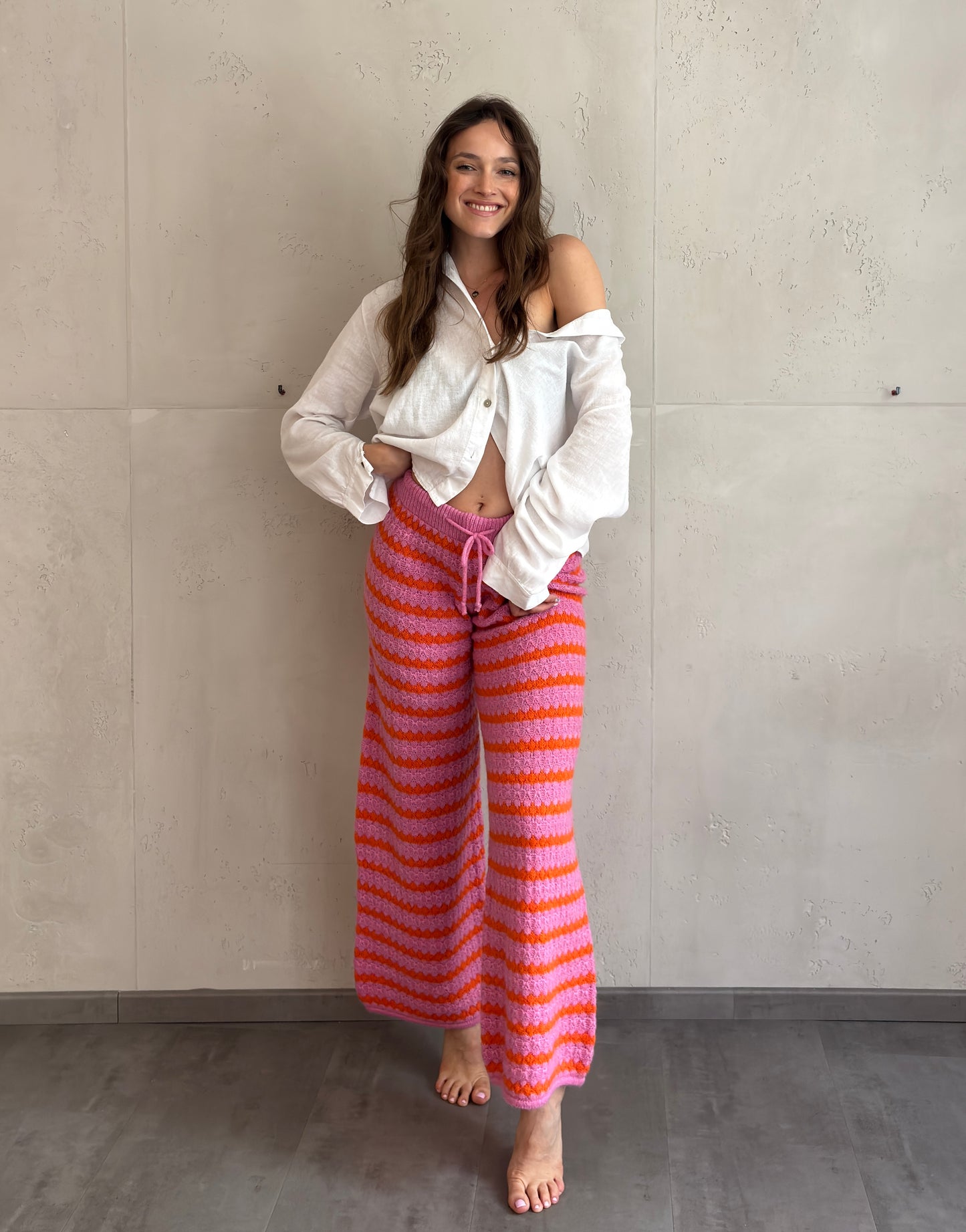Strickhose mit Streifen aus Wolle