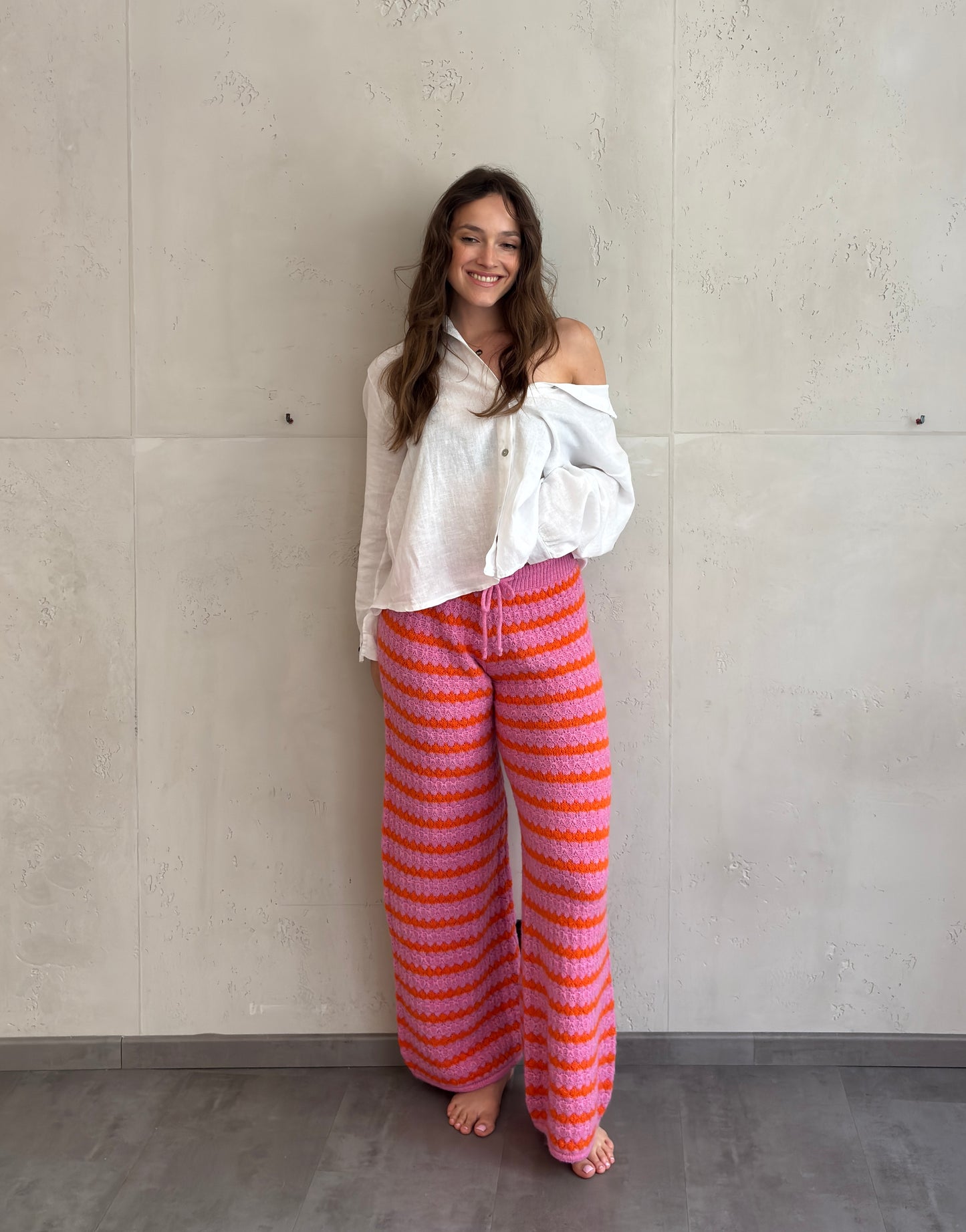 Strickhose mit Streifen aus Wolle