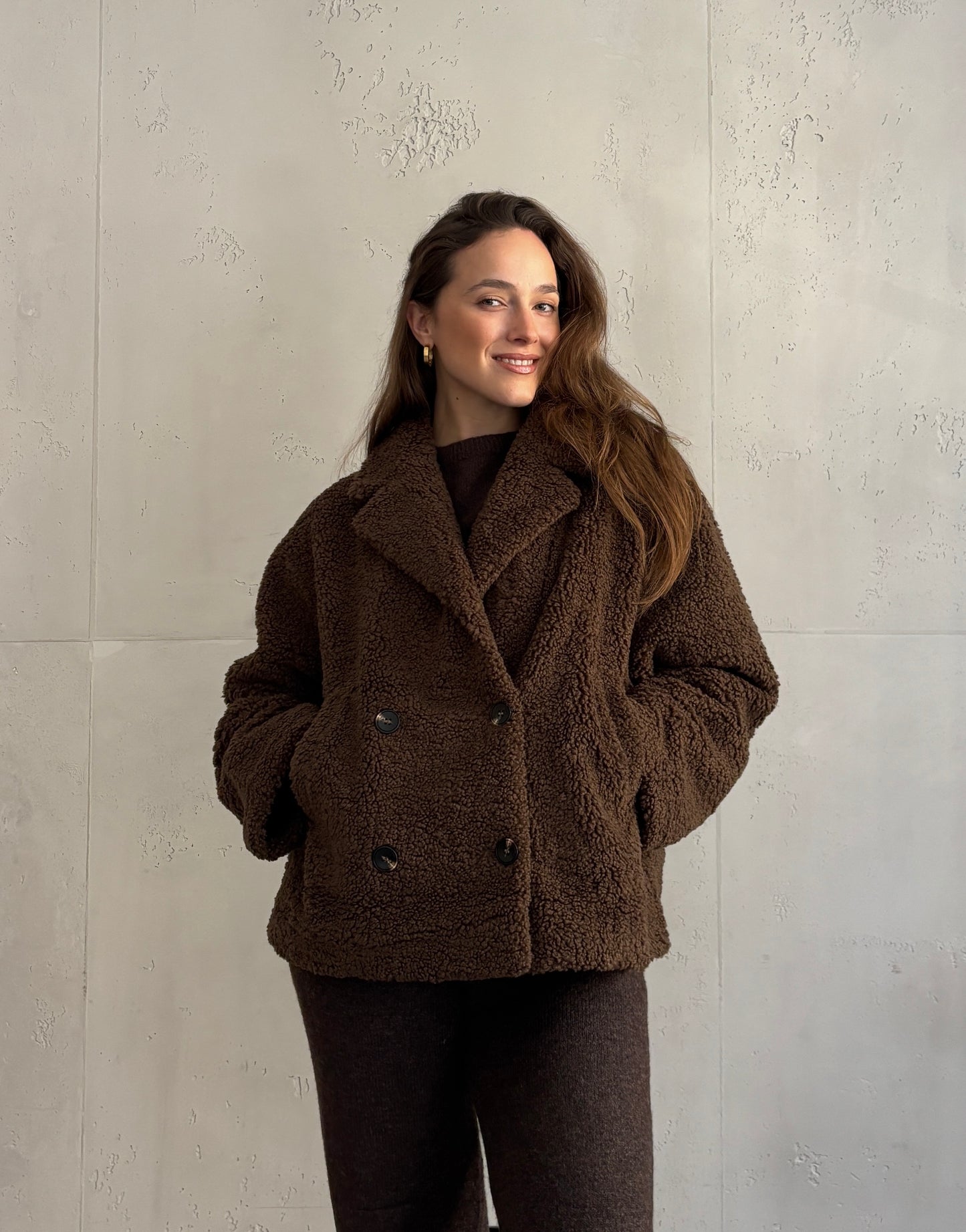 Teddy-Jacke Bouclé