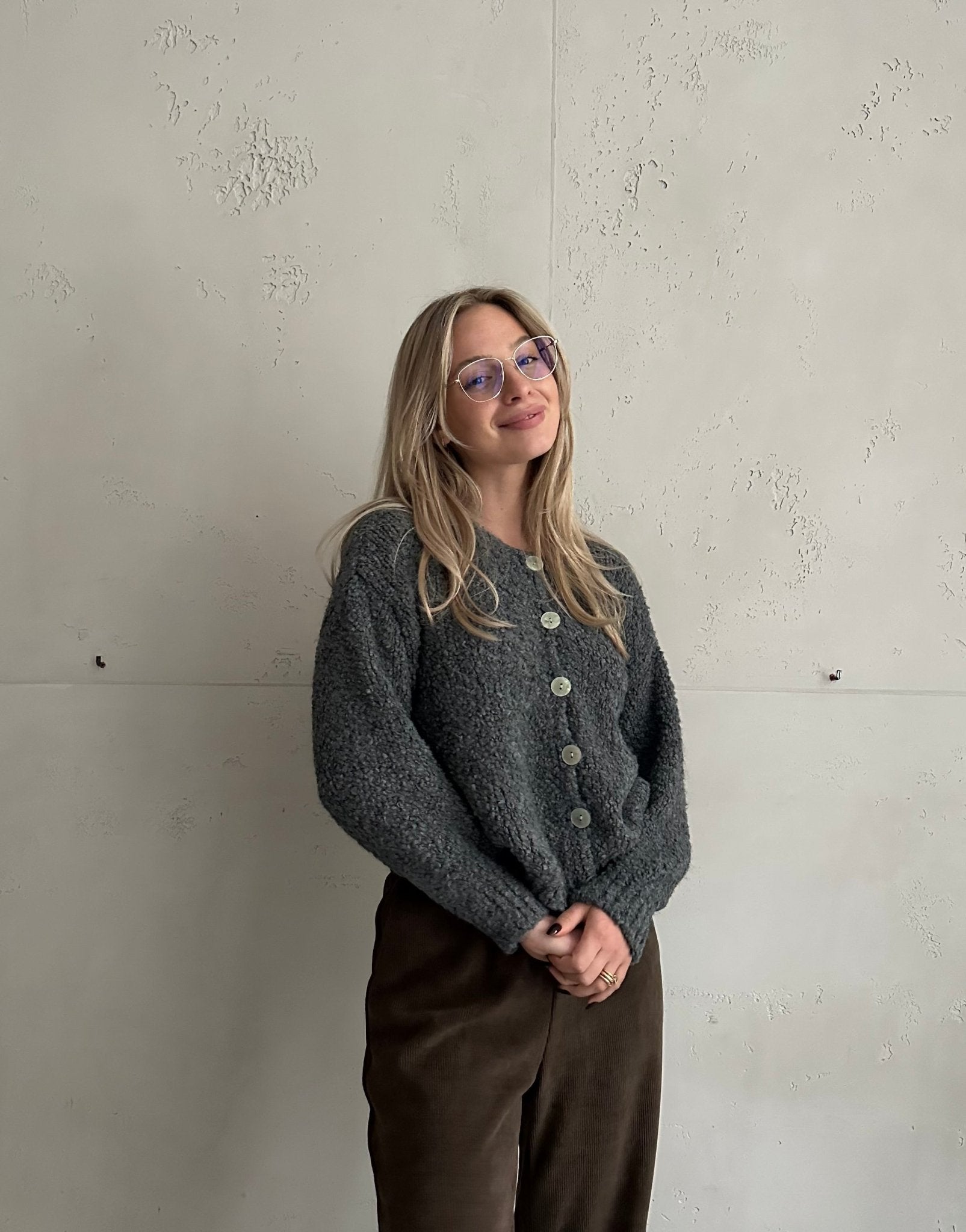 Alpaca Bouclé - Jacke mit Knöpfen - Switch - Fashion