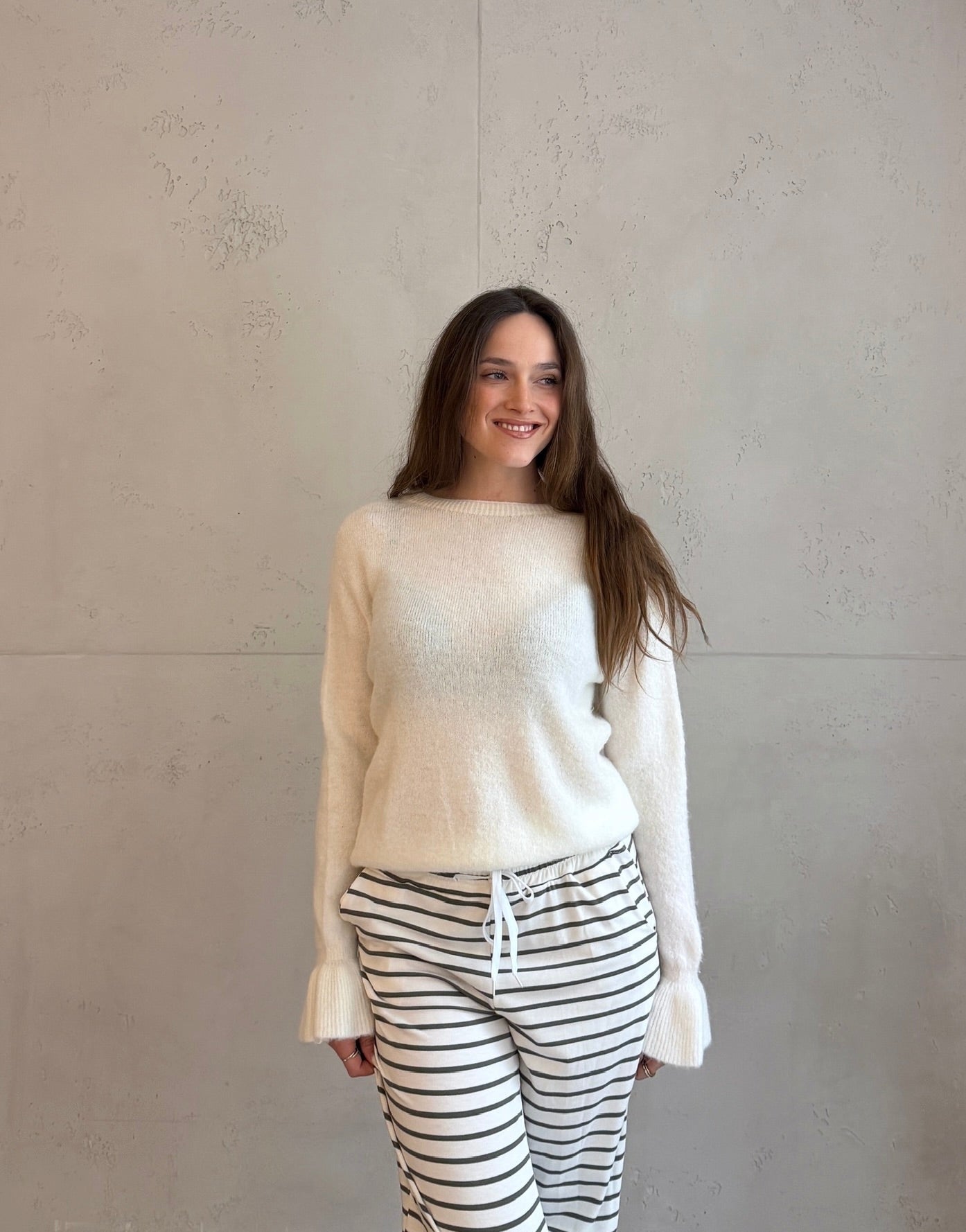 Alpaka Pullover mit Rüschen - Ärmel - Switch - Fashion