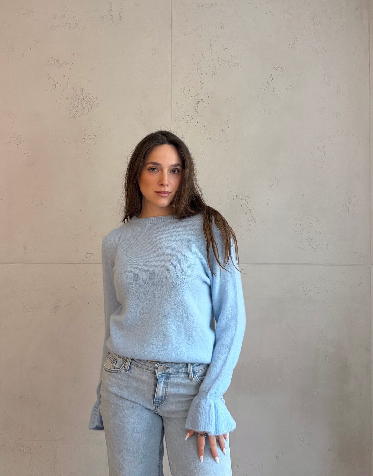 Alpaka Pullover mit Rüschen - Ärmel - Switch - Fashion