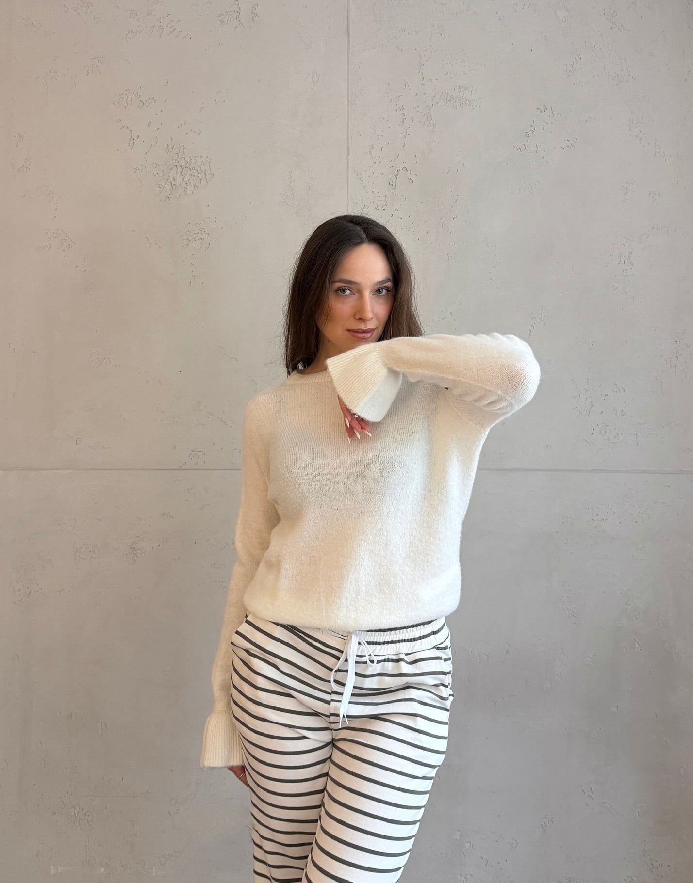 Alpaka Pullover mit Rüschen - Ärmel - Switch - Fashion