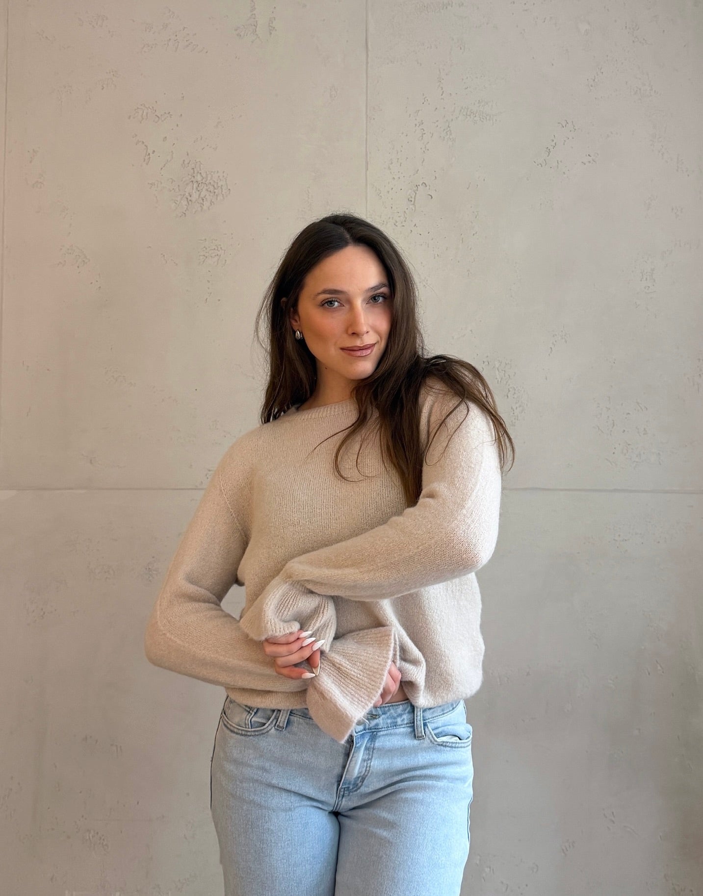 Alpaka Pullover mit Rüschen - Ärmel - Switch - Fashion