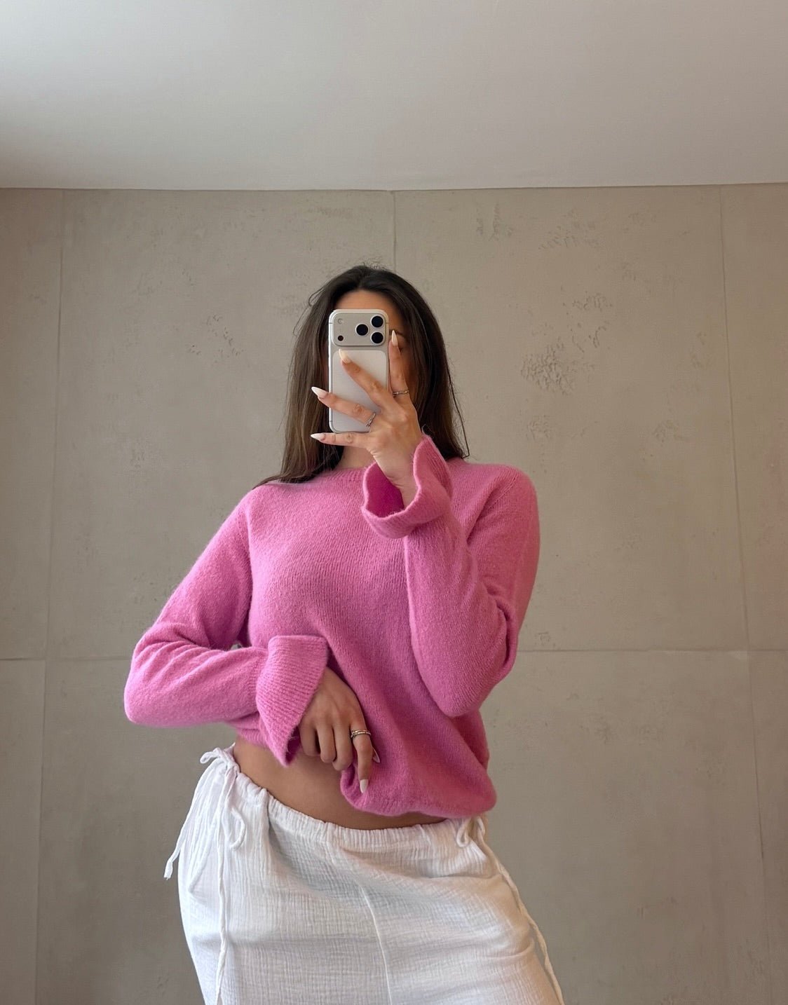 Alpaka Pullover mit Rüschen - Ärmel - Switch - Fashion