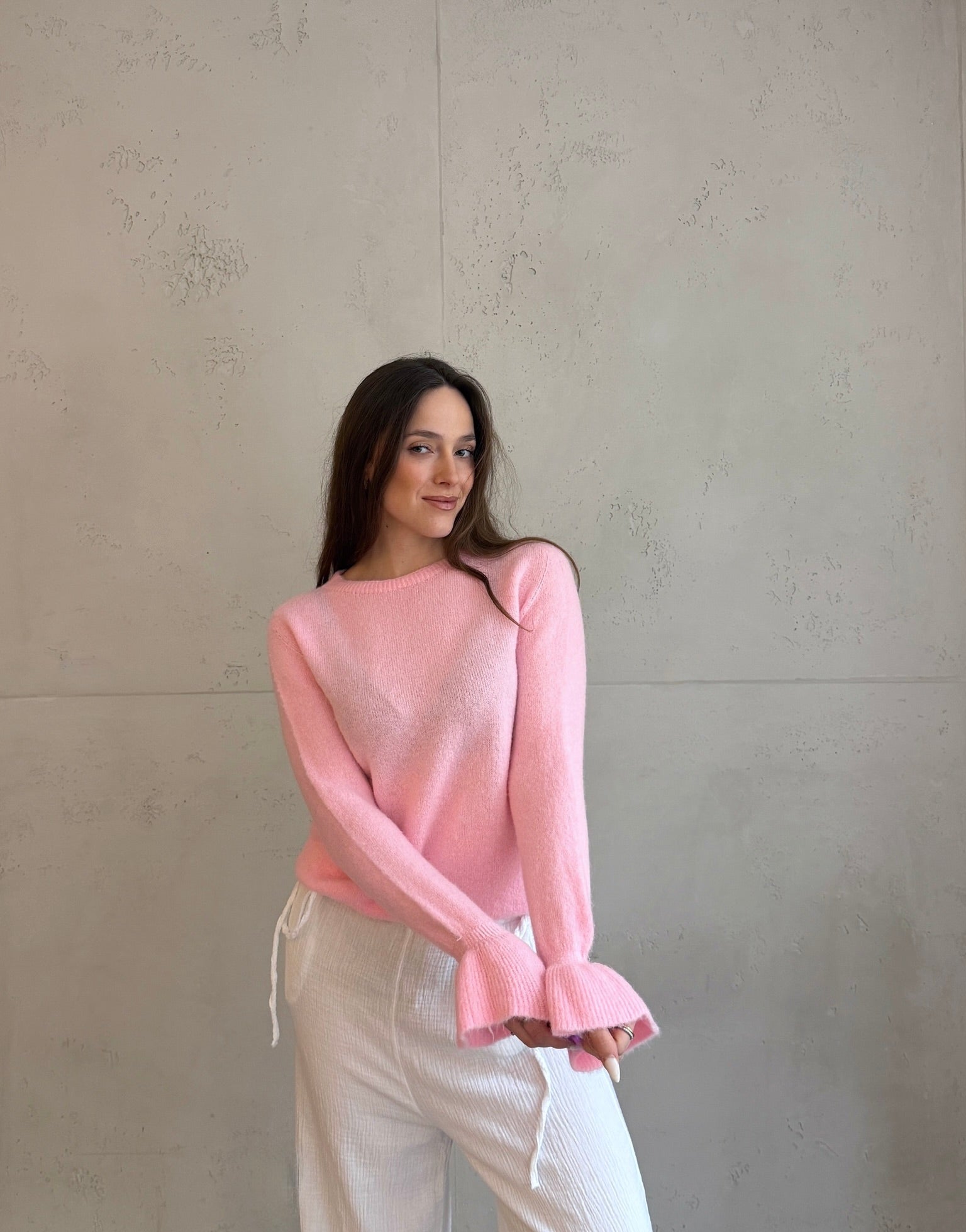 Alpaka Pullover mit Rüschen - Ärmel - Switch - Fashion