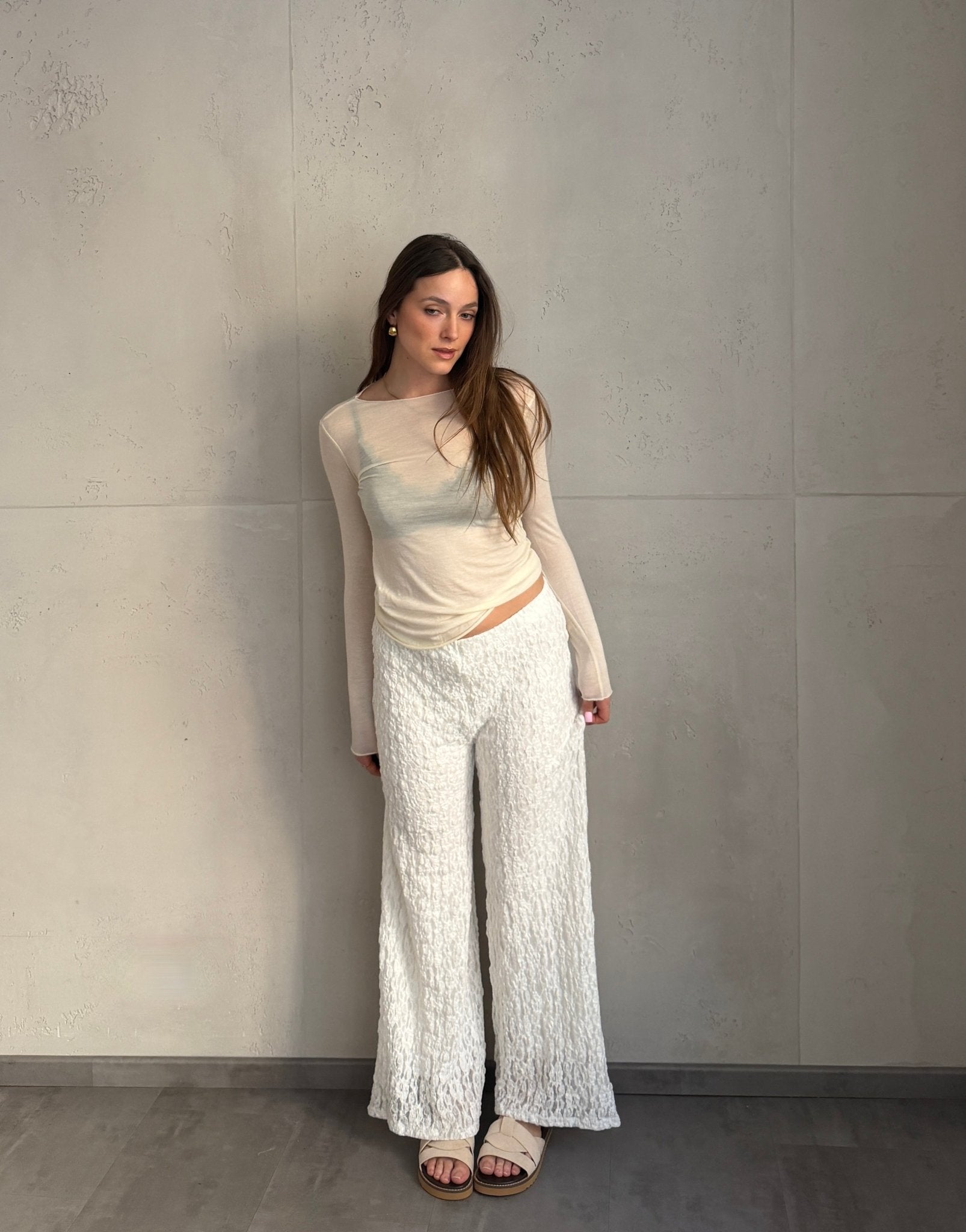 Ausgestellte Hose in Spitzenoptik mit Innenhose - Switch - Fashion