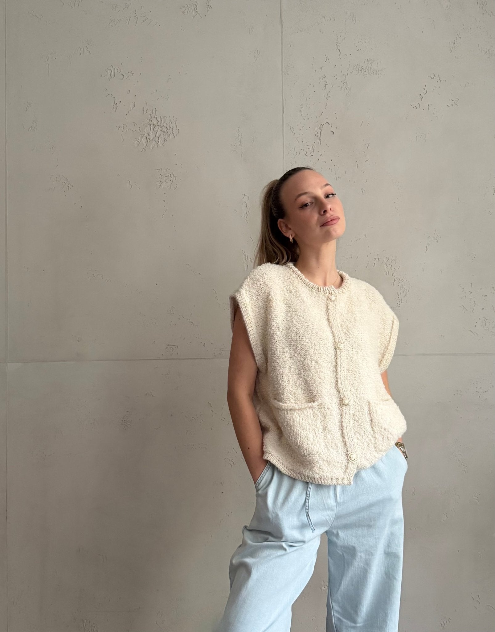 Bouclé Pullunder mit Taschen - Switch - Fashion