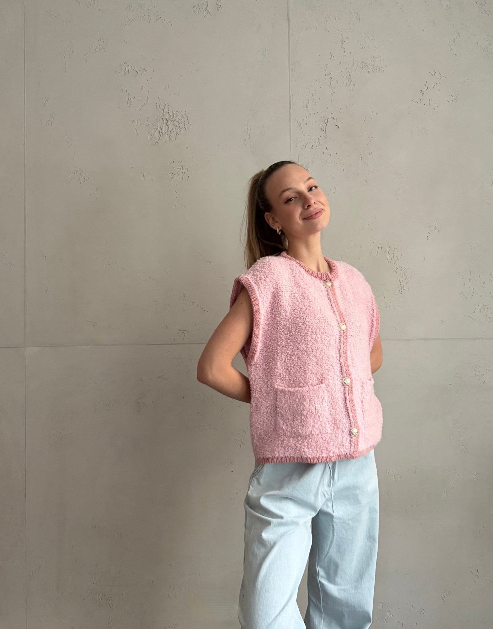 Bouclé Pullunder mit Taschen - Switch - Fashion