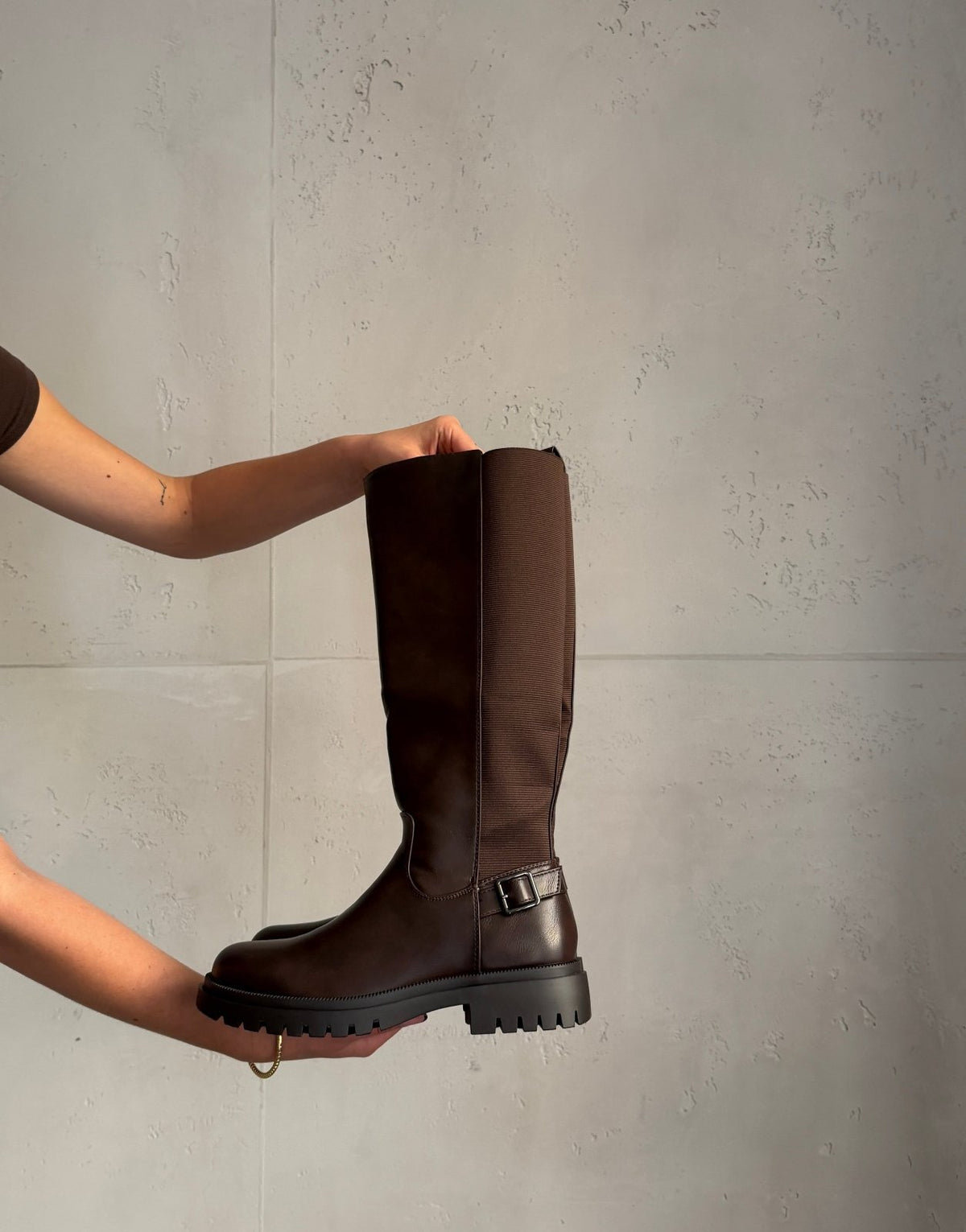Braune Stiefel im Reiterstiefel-Design - Switch-Fashion