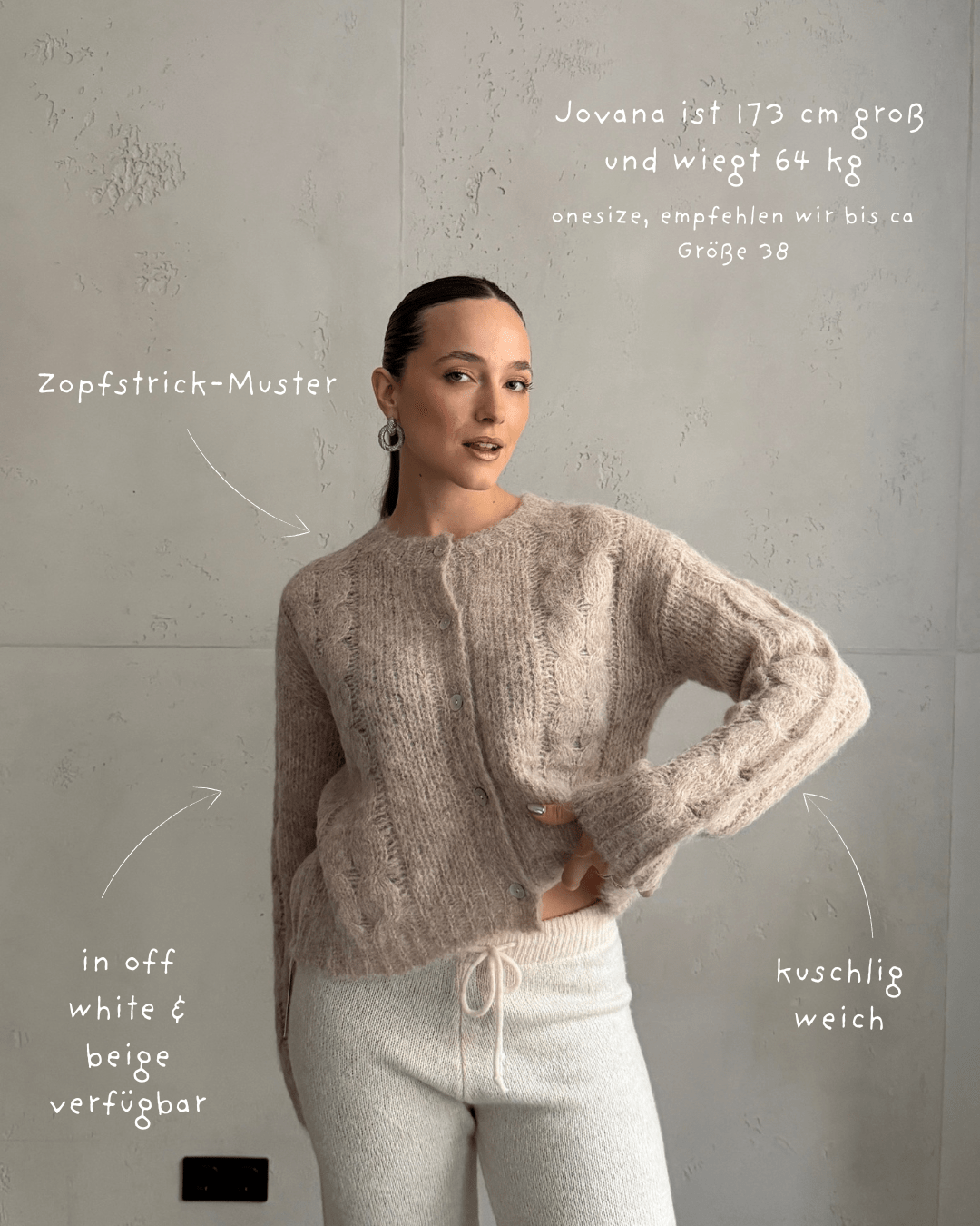 Cozy Basic: Kurze Strickjacke mit Zopfmuster - Switch - Fashion