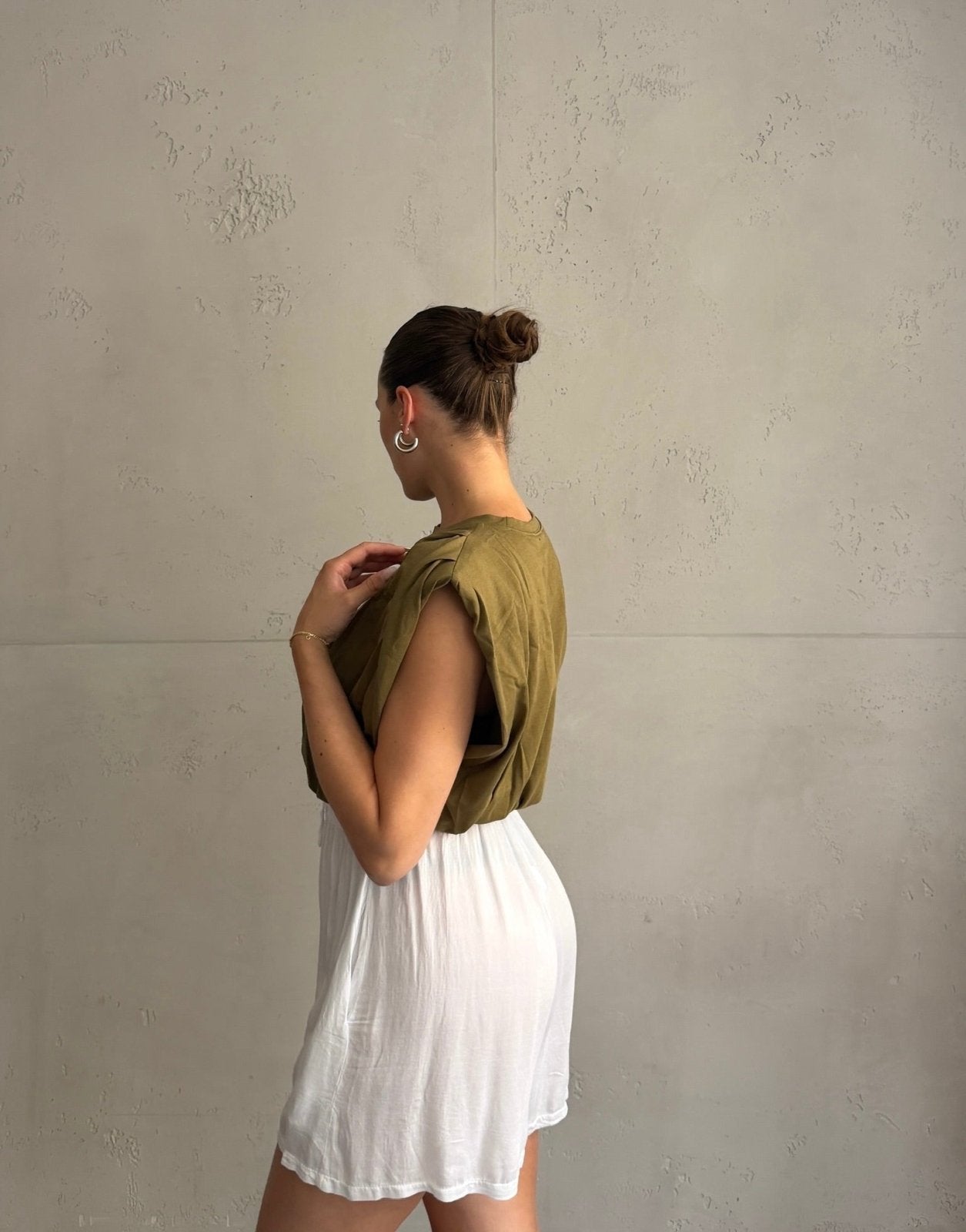 Crop Top mit Schulterpolstern - Switch-Fashion