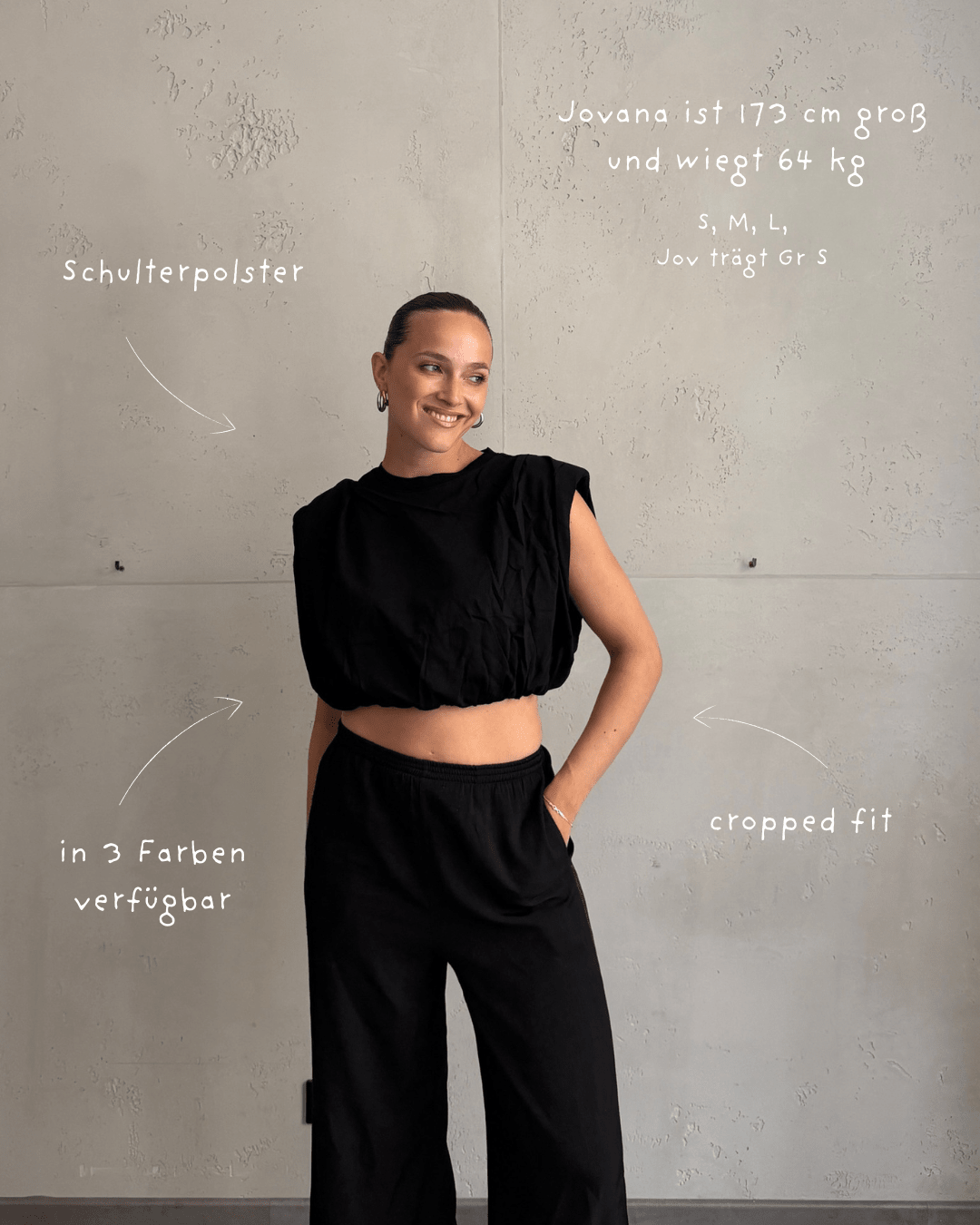 Crop Top mit Schulterpolstern - Switch-Fashion