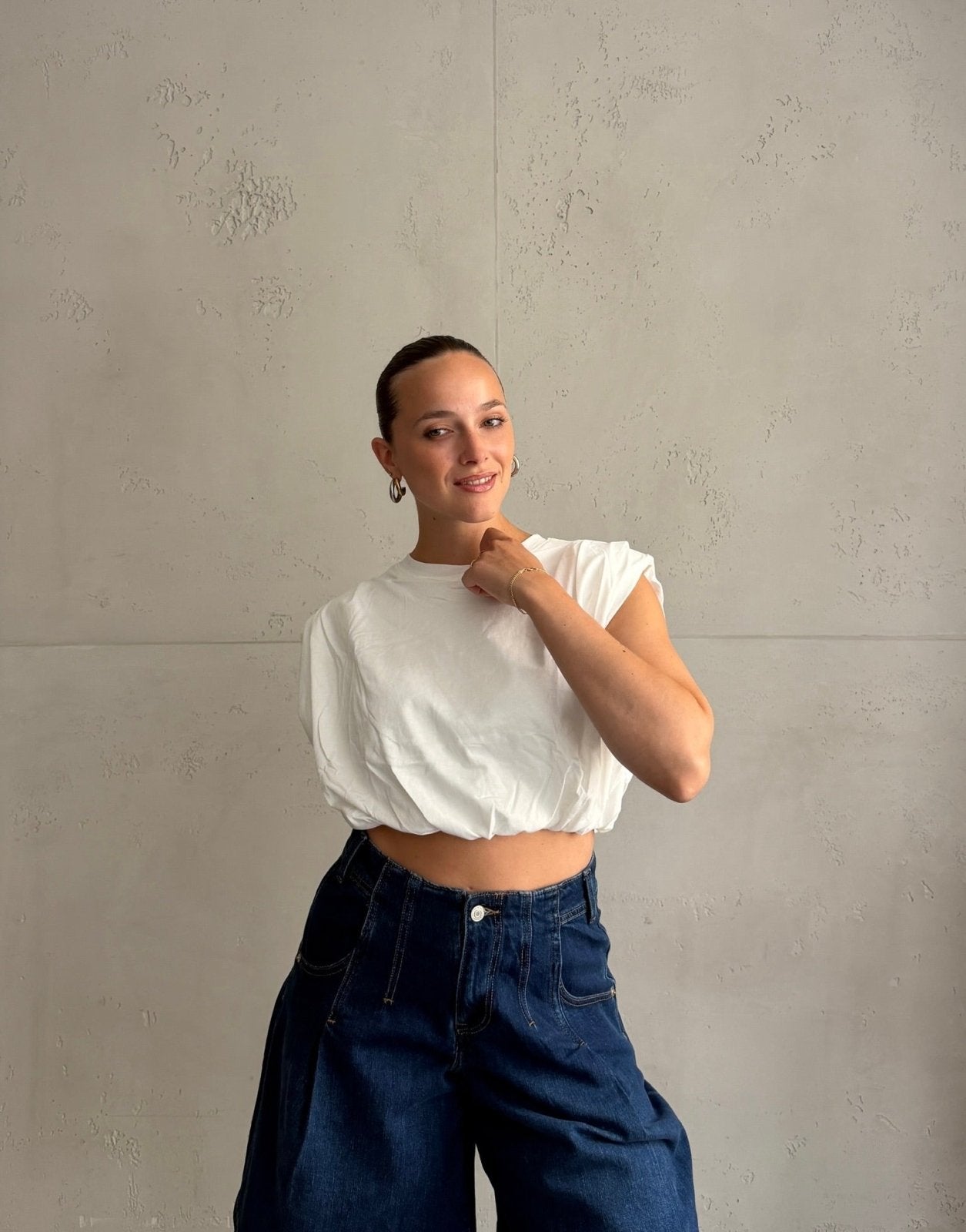 Crop Top mit Schulterpolstern - Switch-Fashion