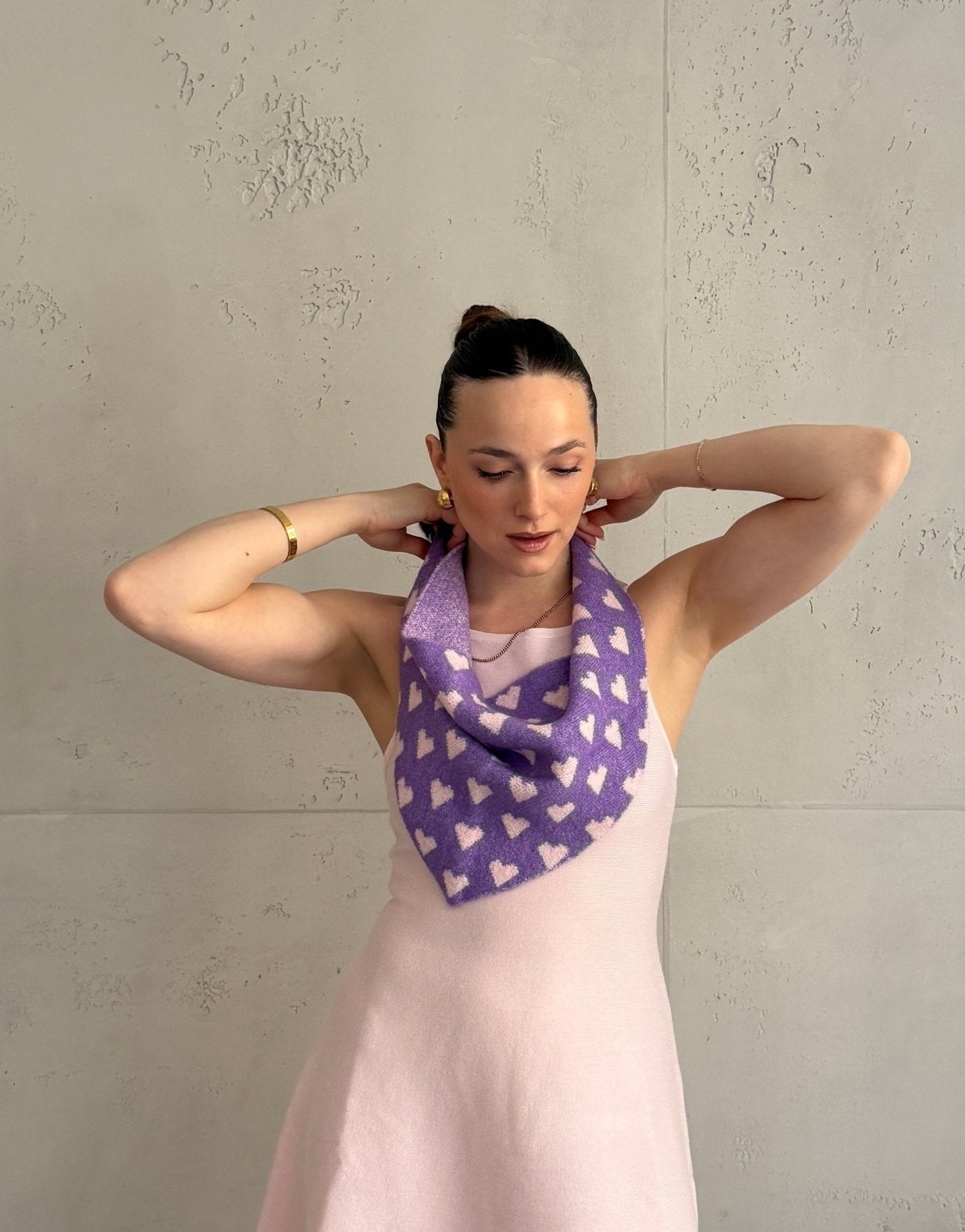 Dreiecksschal mit Herzmuster – Viskose - Woll - Mix - Switch - Fashion