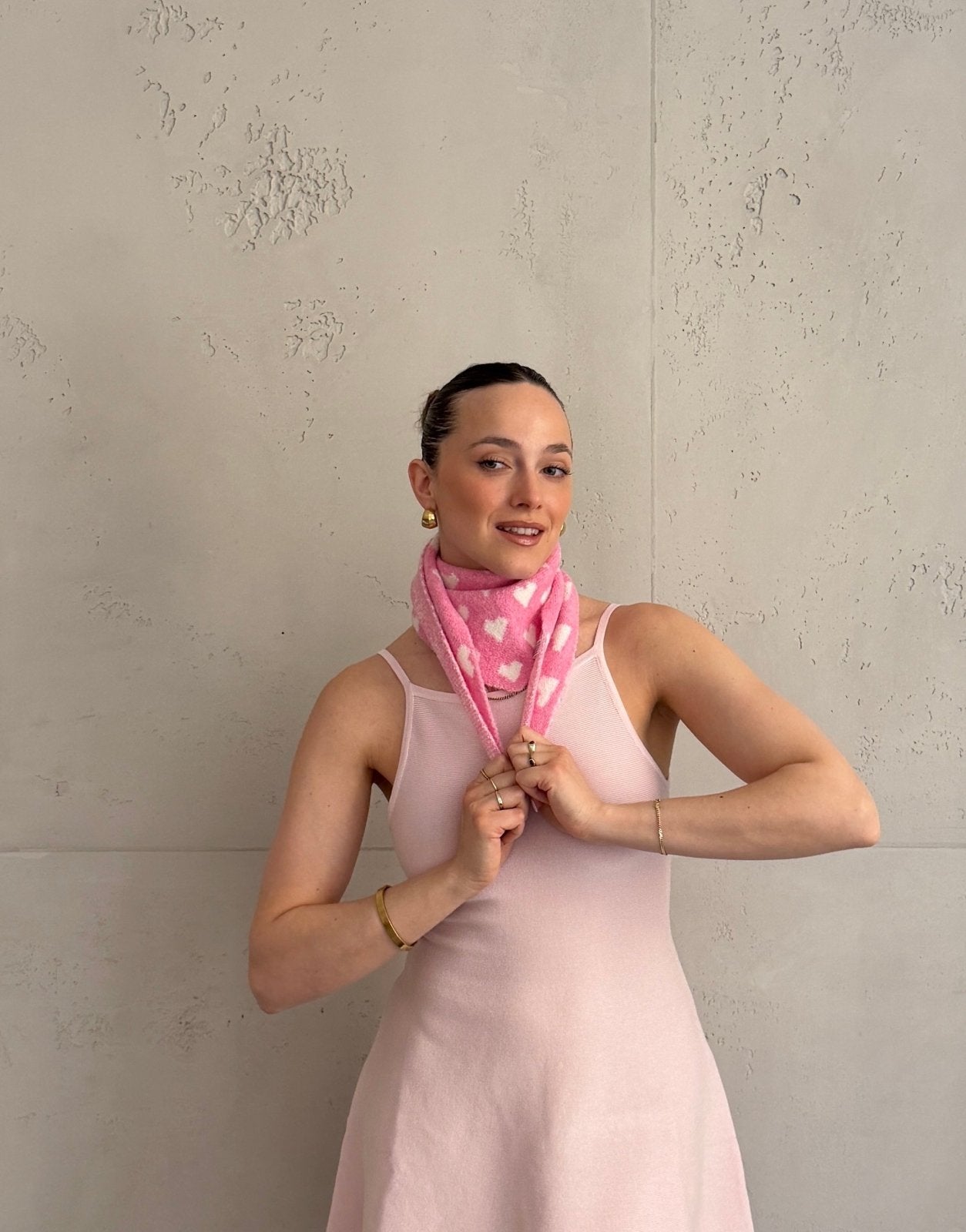 Dreiecksschal mit Herzmuster – Viskose - Woll - Mix - Switch - Fashion