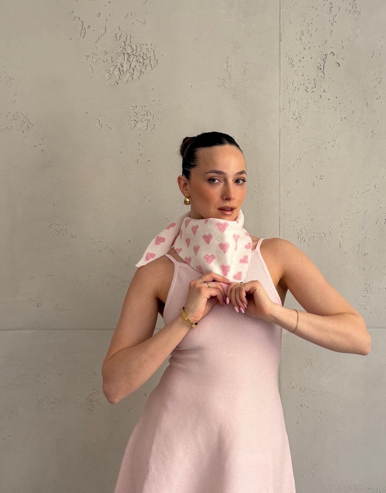 Dreiecksschal mit Herzmuster – Viskose - Woll - Mix - Switch - Fashion