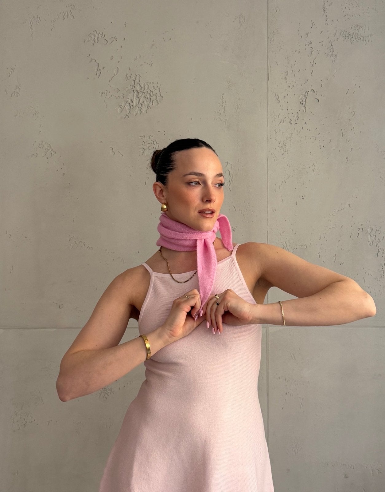 Dünner Dreiecksschal im Uni - Look – Viskose - Woll - Mix - Switch - Fashion