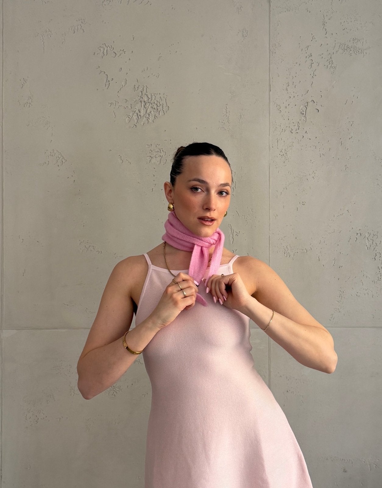 Dünner Dreiecksschal im Uni - Look – Viskose - Woll - Mix - Switch - Fashion