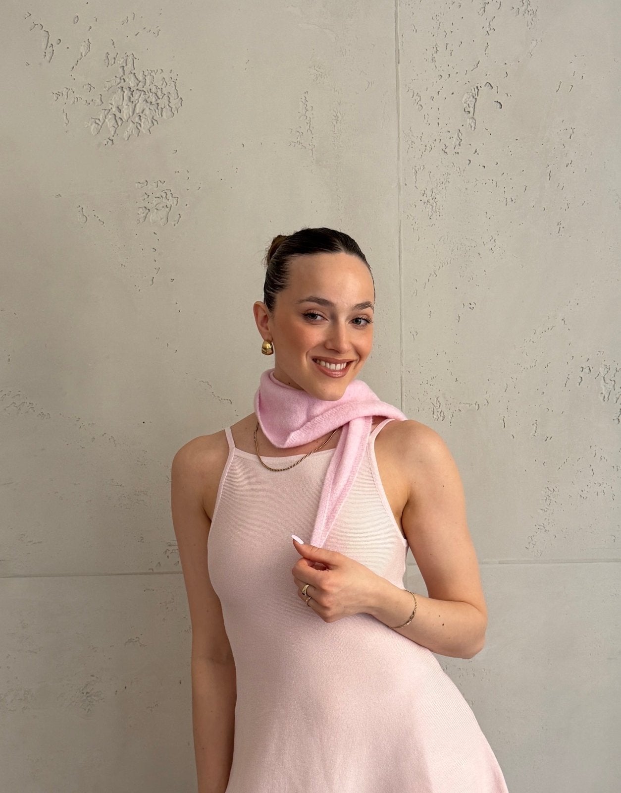 Dünner Dreiecksschal im Uni - Look – Viskose - Woll - Mix - Switch - Fashion