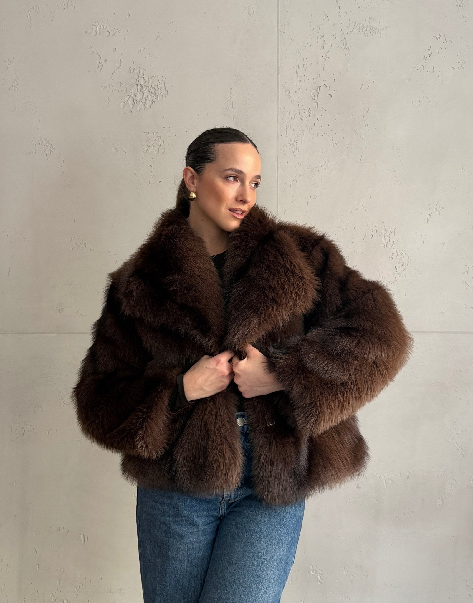 Fake Fur Jacke mit Druckknöpfen - Switch - Fashion