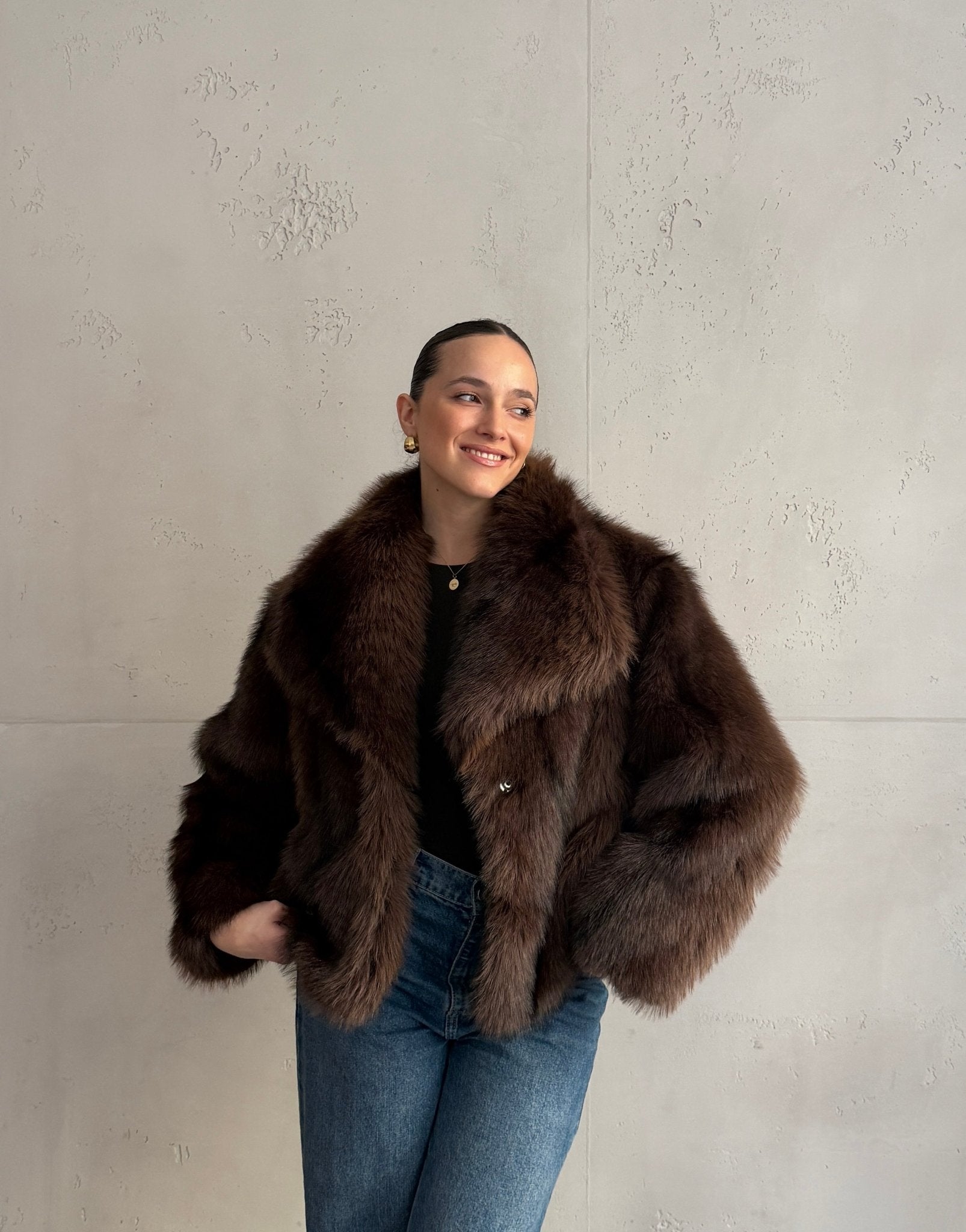 Fake Fur Jacke mit Druckknöpfen - Switch - Fashion