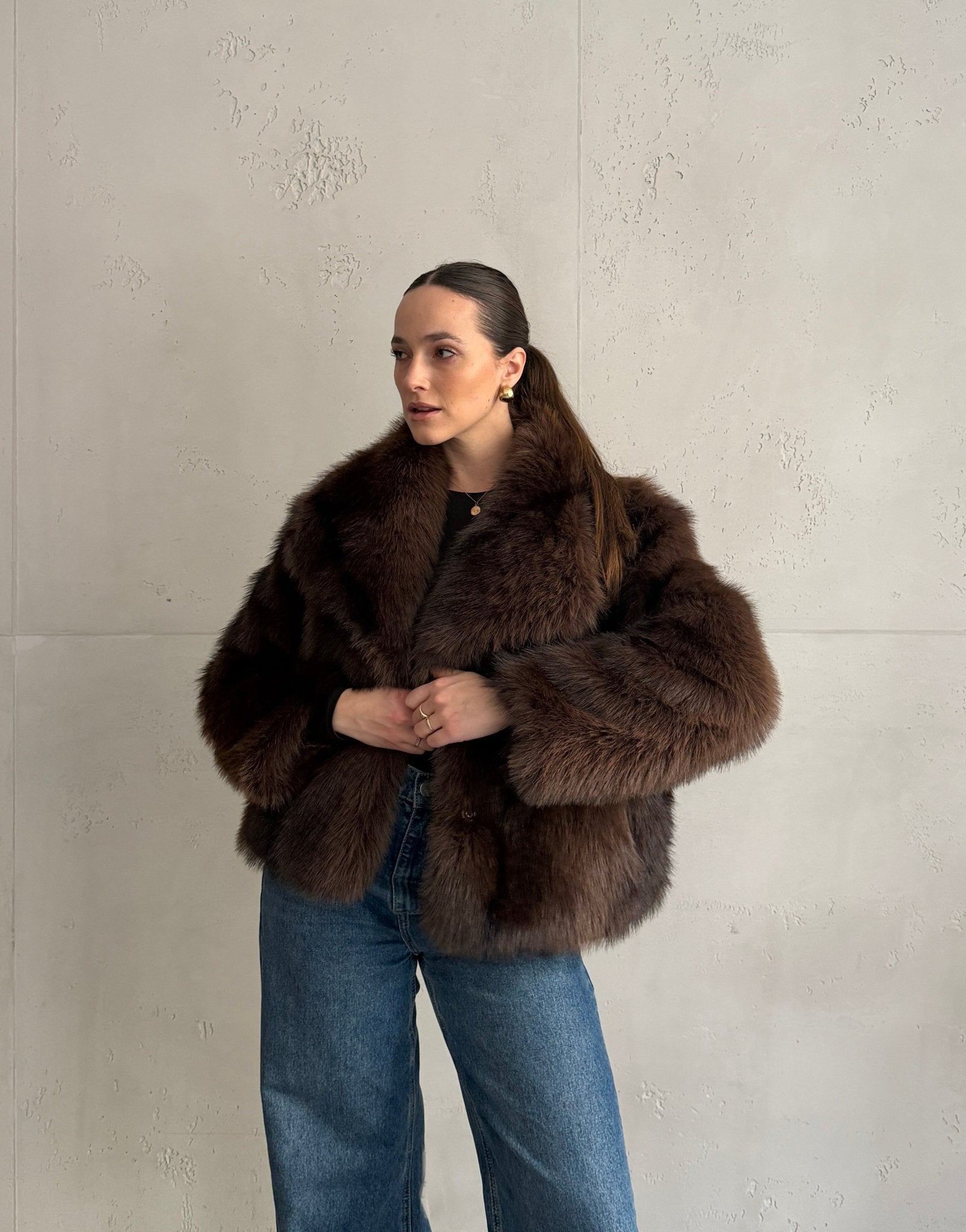 Fake Fur Jacke mit Druckknöpfen - Switch - Fashion