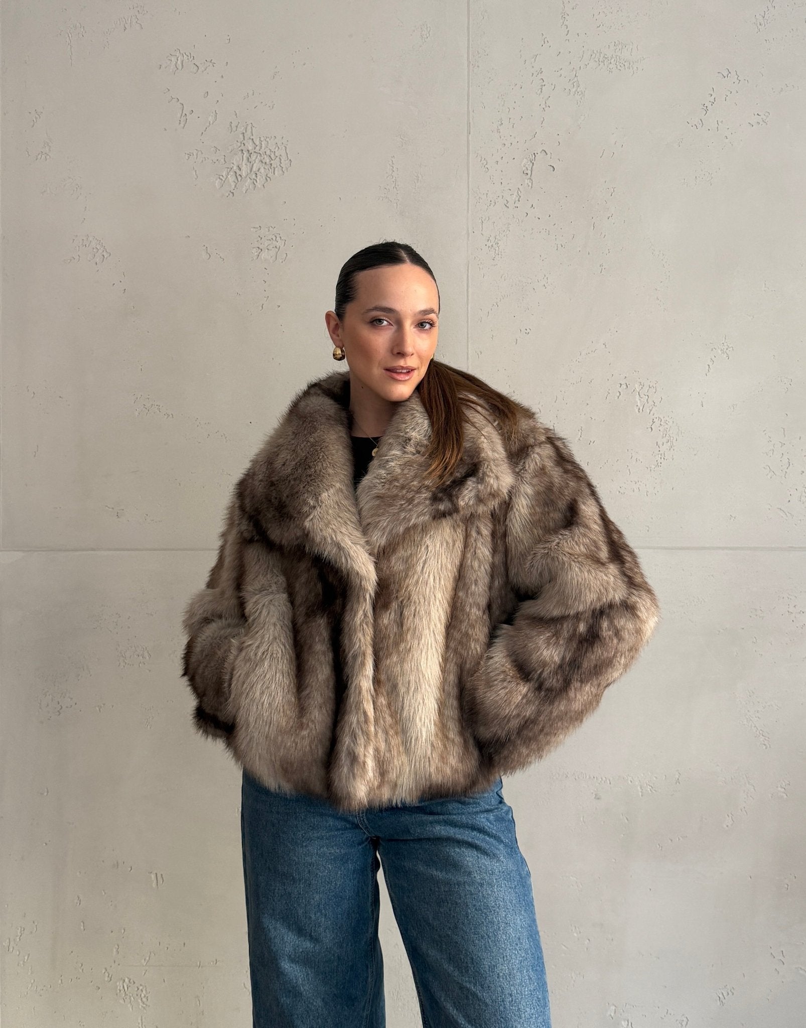 Fake Fur Jacke mit Druckknöpfen - Switch - Fashion