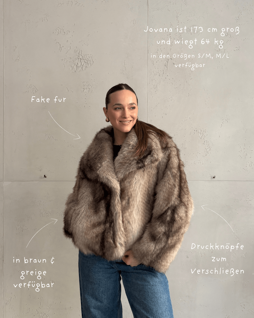 Fake Fur Jacke mit Druckknöpfen - Switch - Fashion