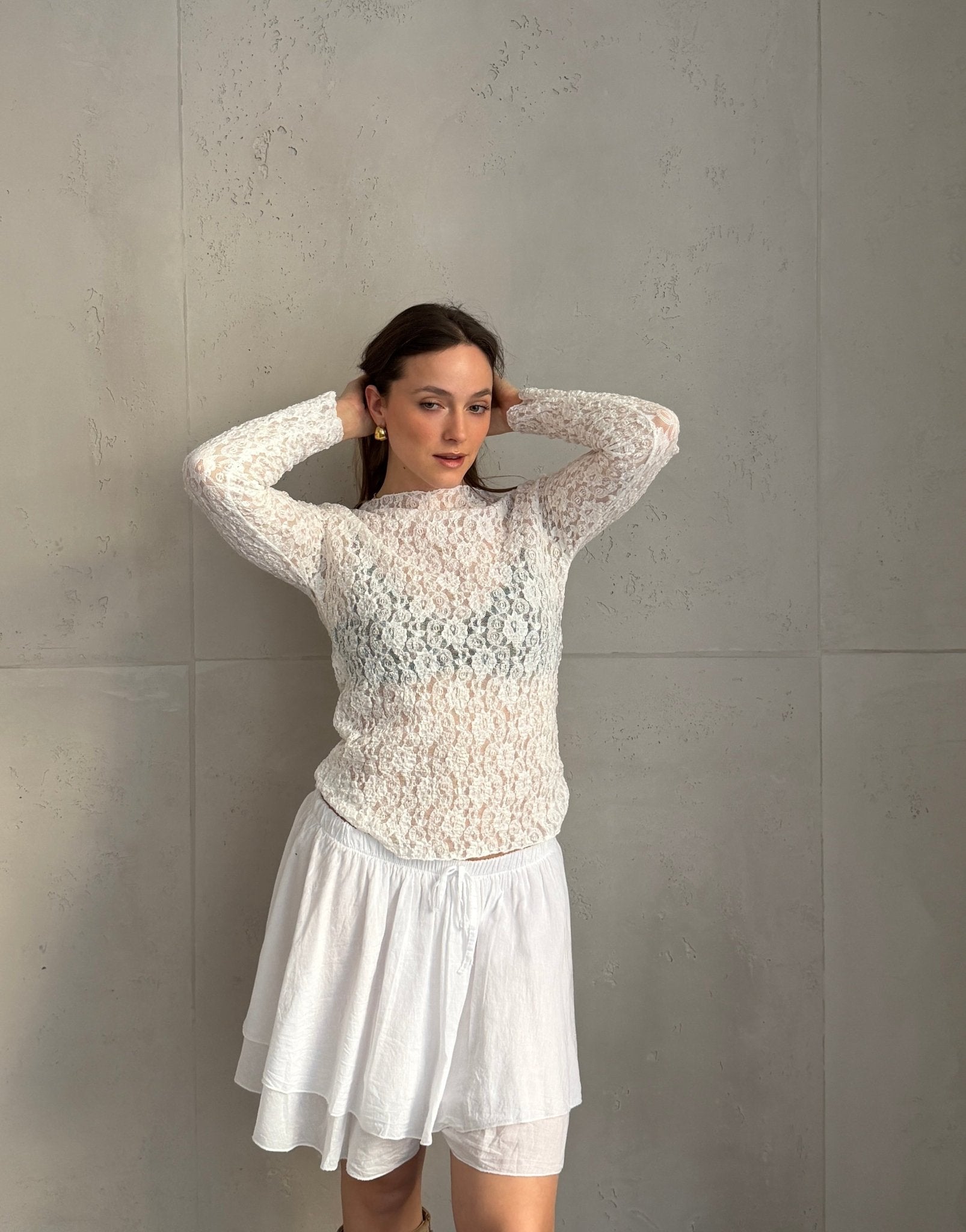 Figurbetontes Langarmshirt aus Spitze (Sheer Look) - Switch - Fashion