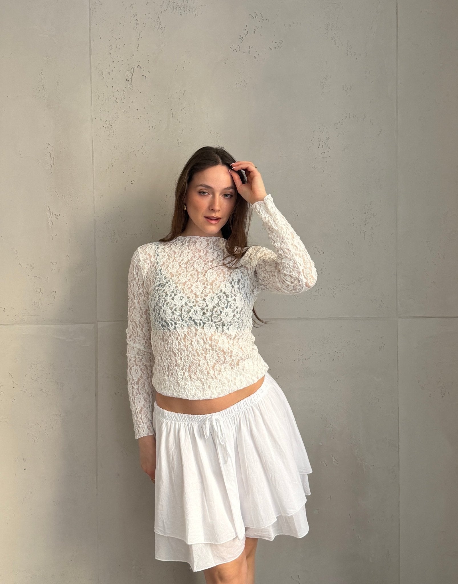 Figurbetontes Langarmshirt aus Spitze (Sheer Look) - Switch - Fashion