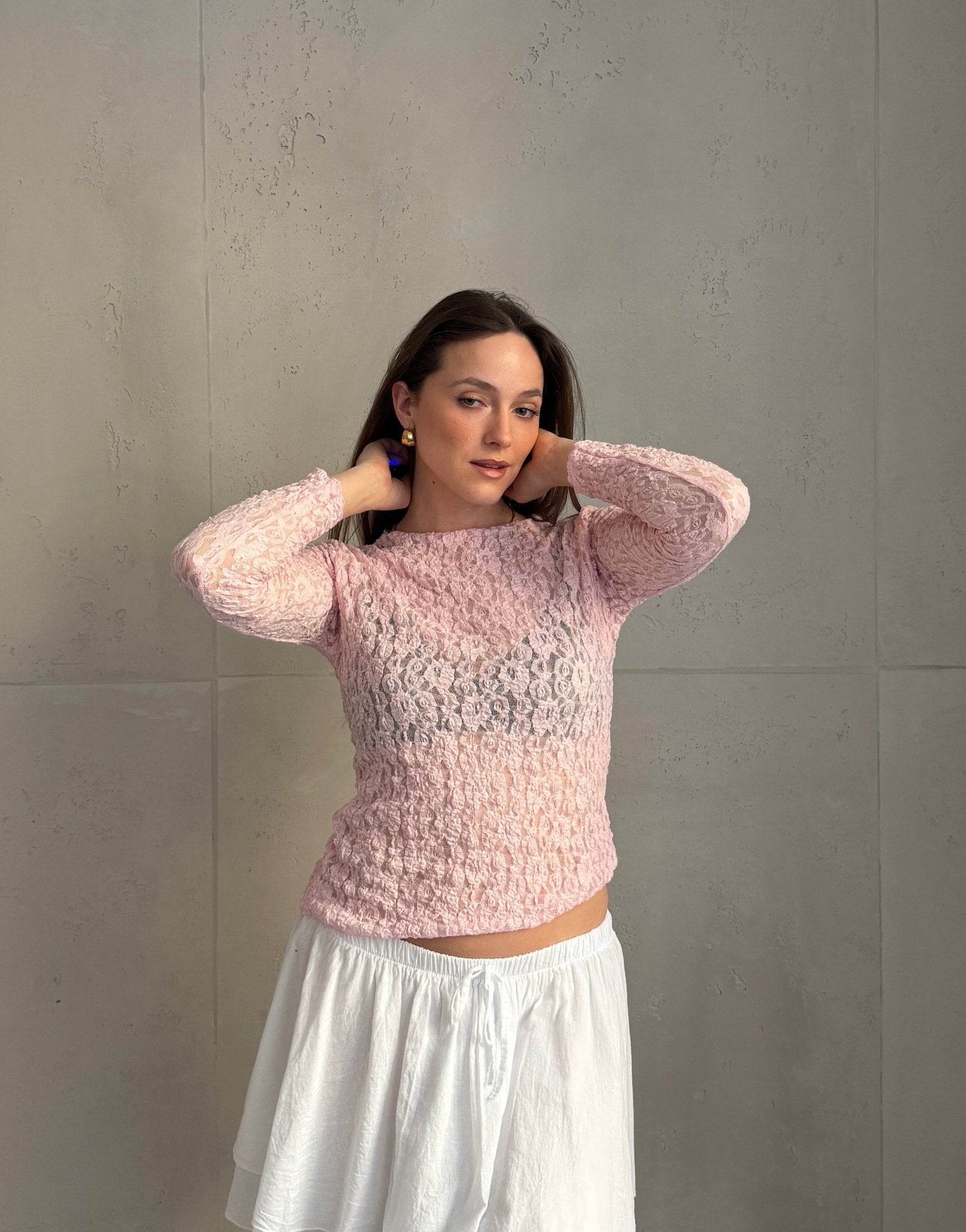 Figurbetontes Langarmshirt aus Spitze (Sheer Look) - Switch - Fashion