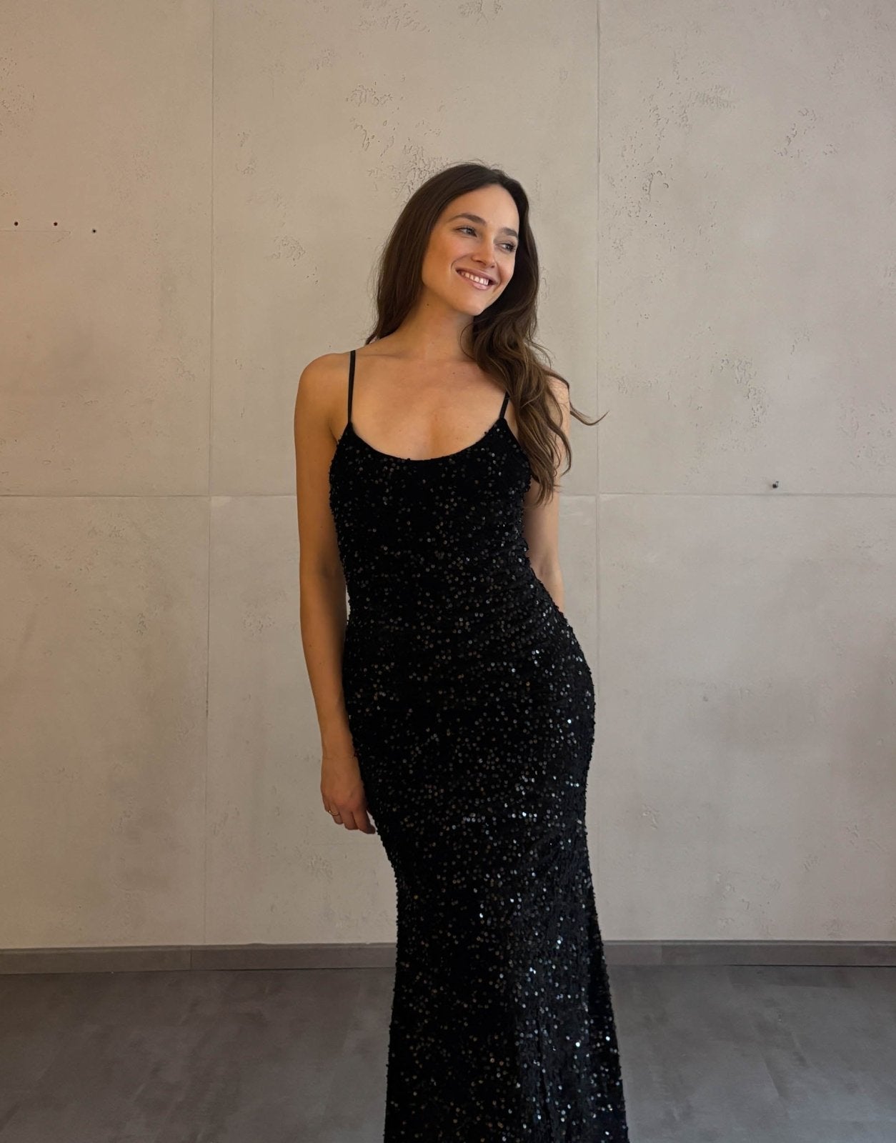 Figurbetontes Maxikleid mit Pailletten - Switch - Fashion