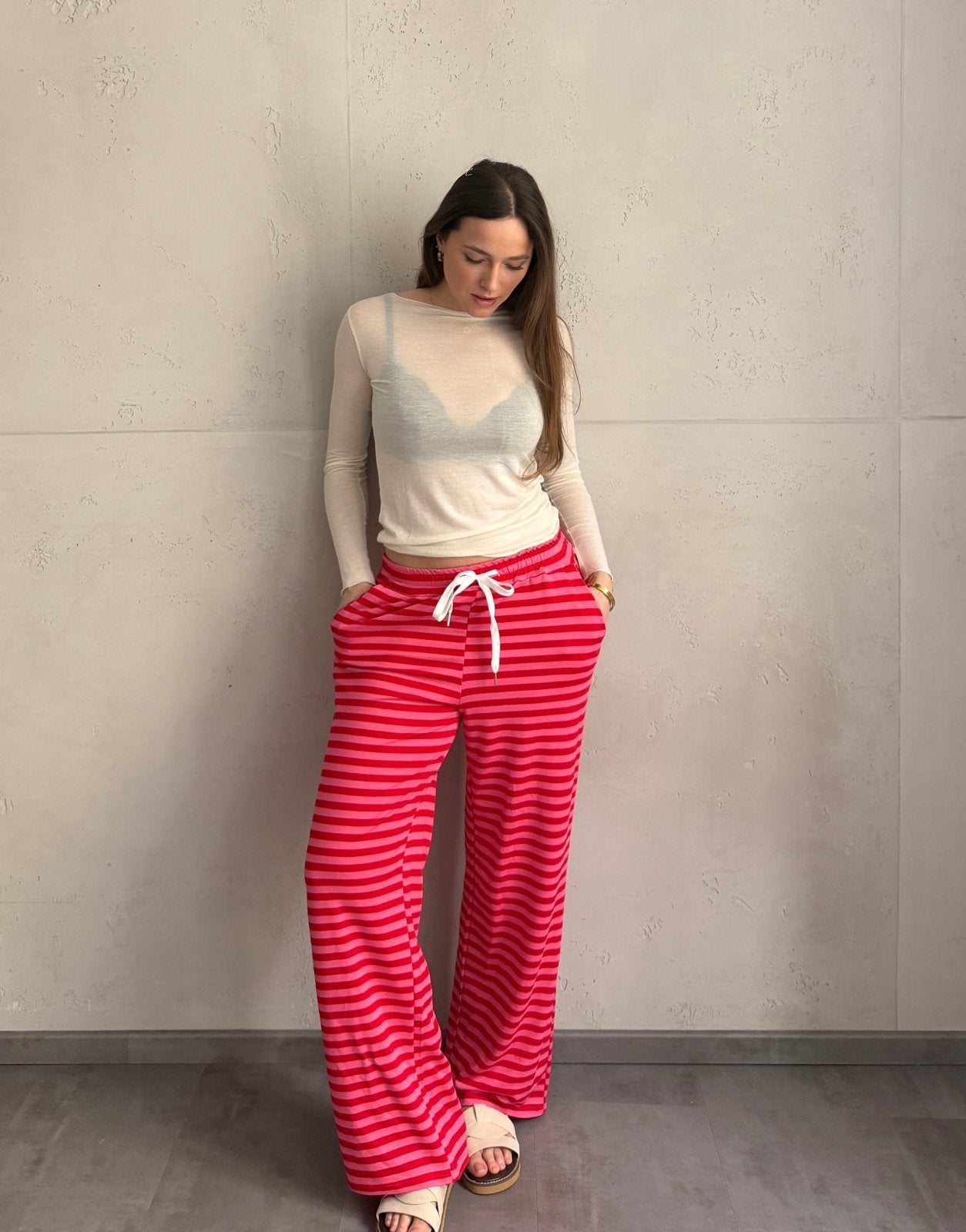 Gestreifte Hose aus Viskose - Switch - Fashion