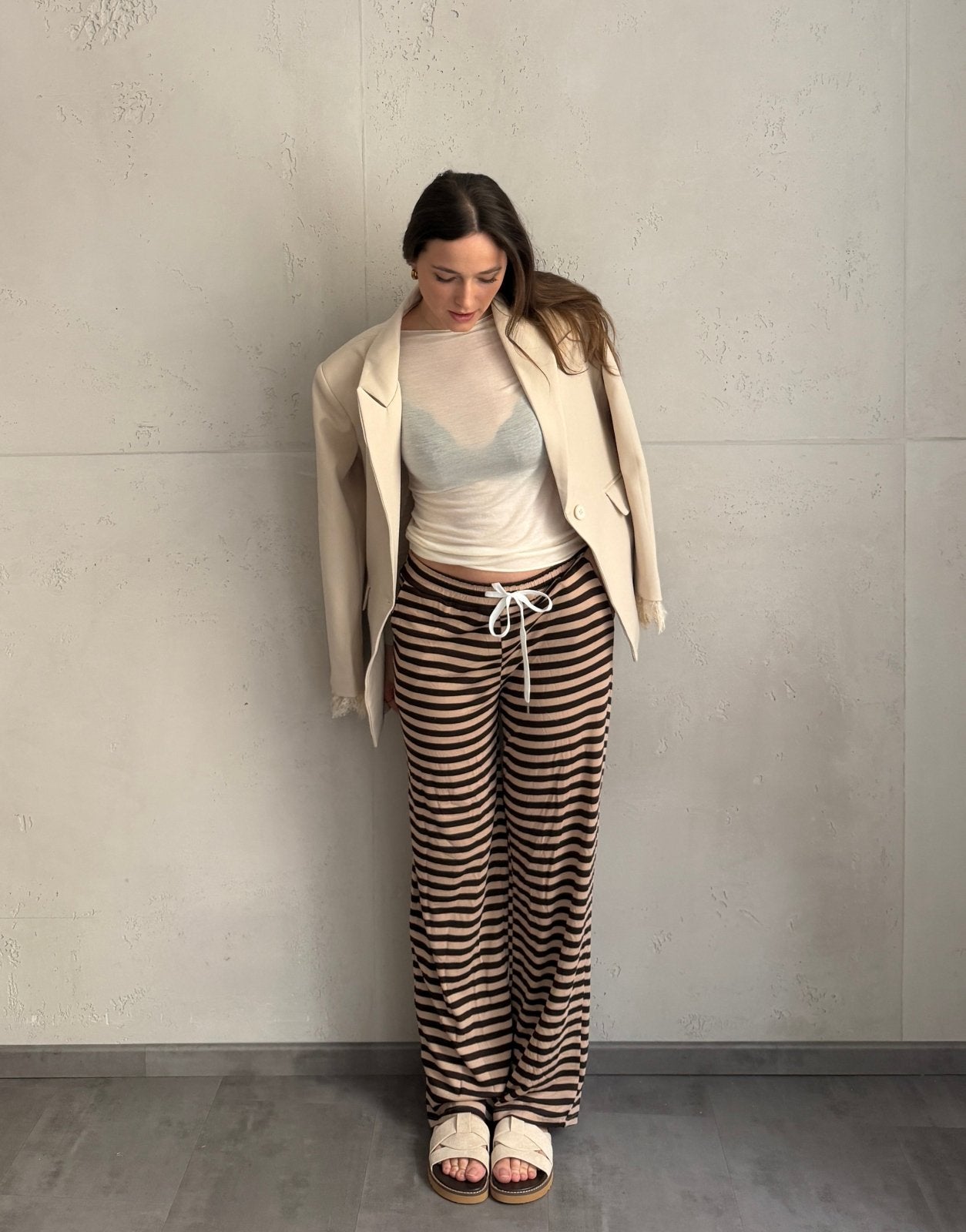 Gestreifte Hose aus Viskose - Switch - Fashion