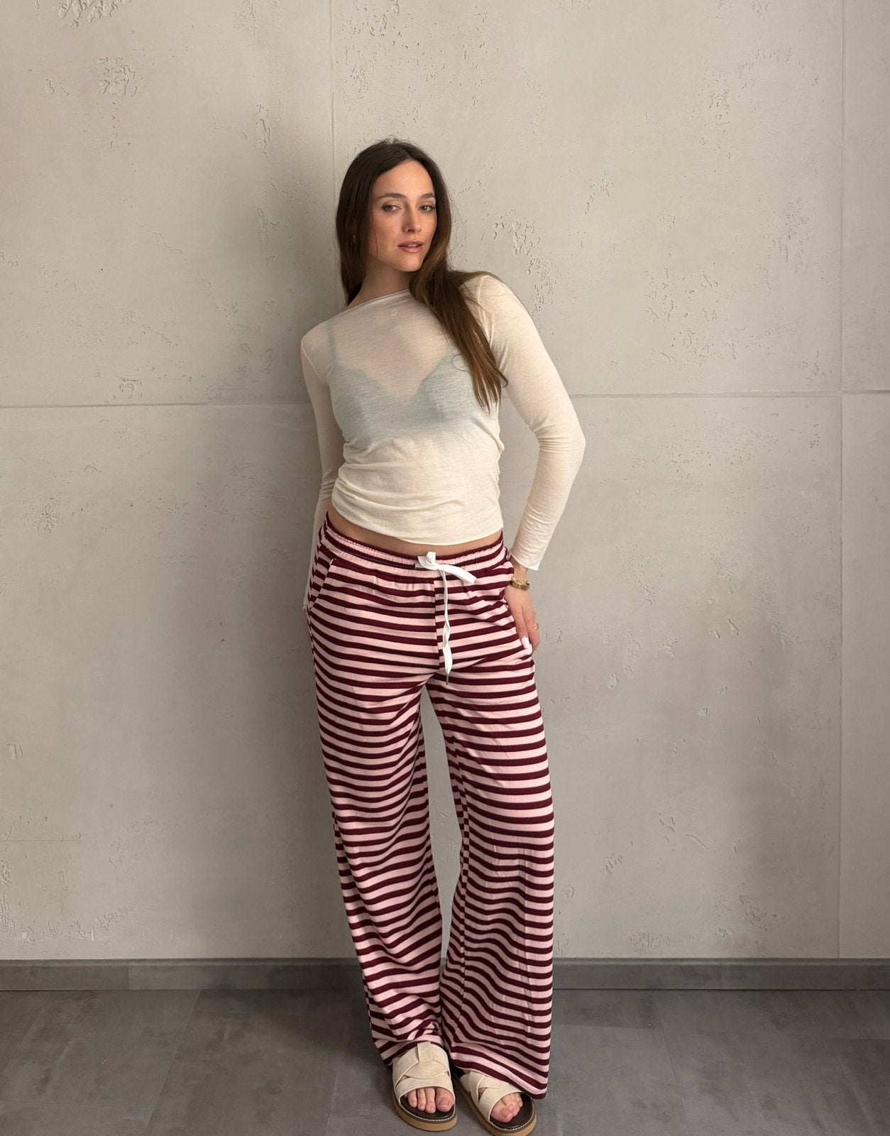 Gestreifte Hose aus Viskose - Switch - Fashion