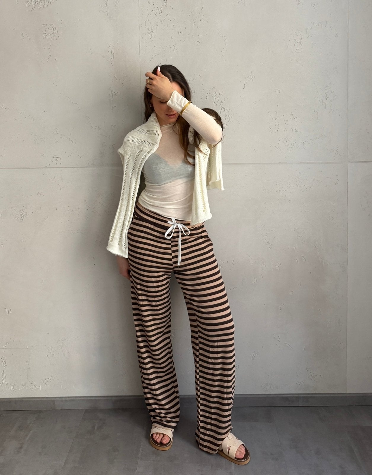 Gestreifte Hose aus Viskose - Switch - Fashion