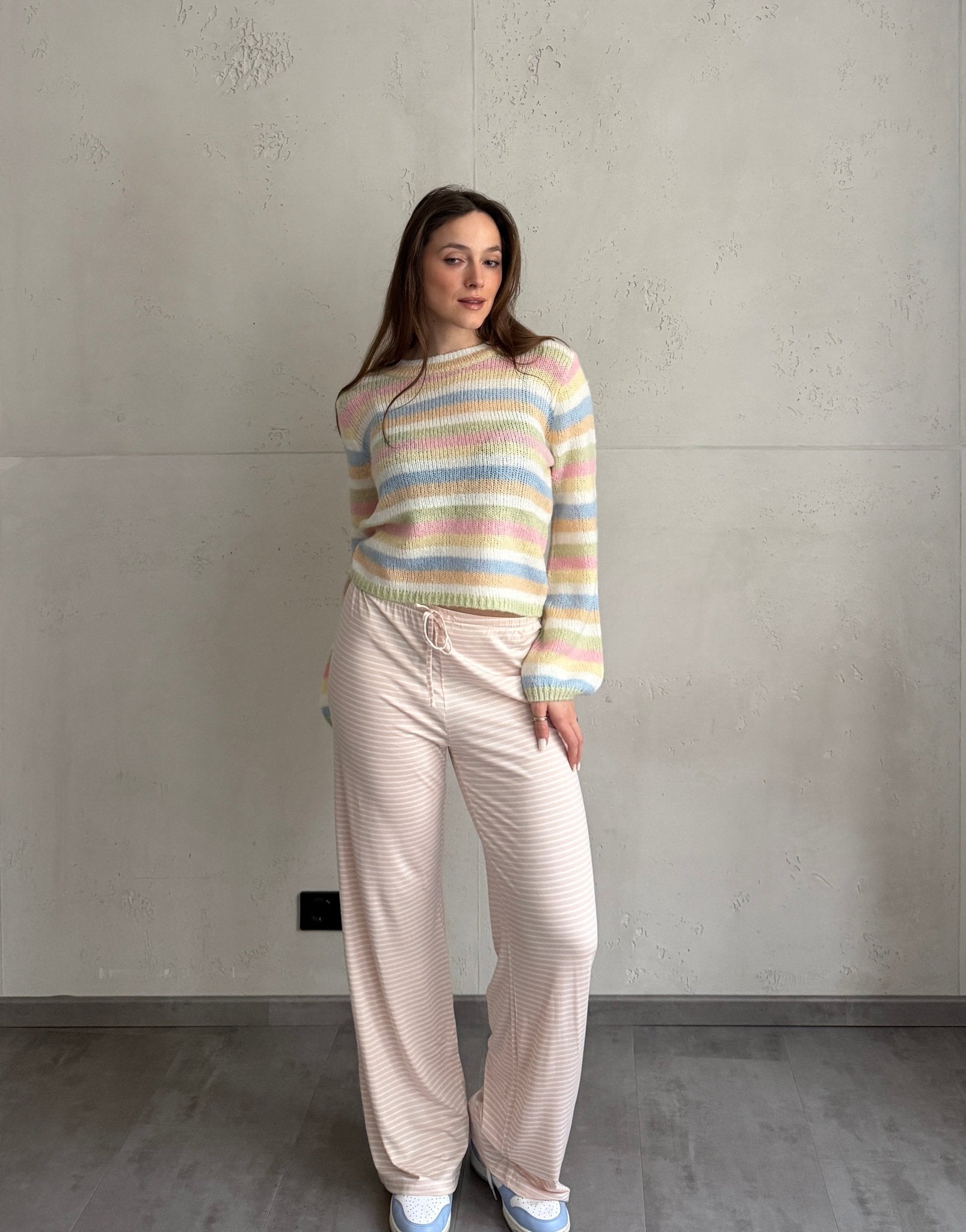 Gestreifte Lounge Pant aus Rayon - Stretch - Switch - Fashion