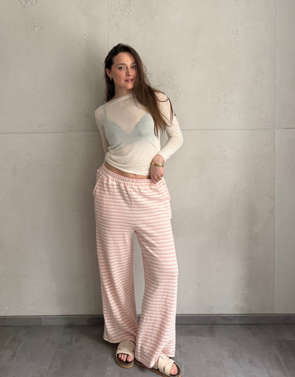 Gestreifte Wide Leg Hose im Zickzack - Look - Switch - Fashion